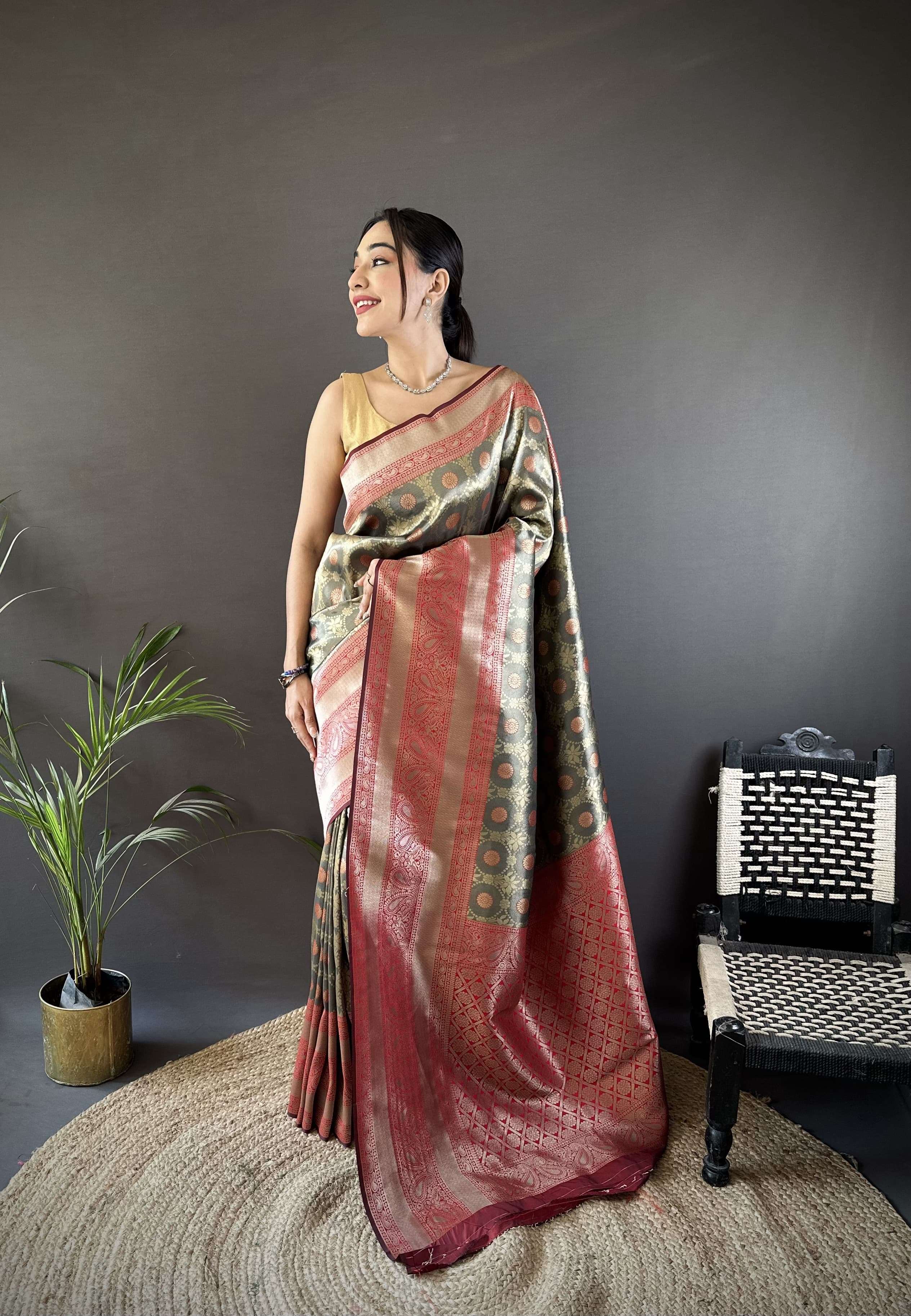 Albeli New Awesome Design Pure Dharmavaram Silk with adorabl...