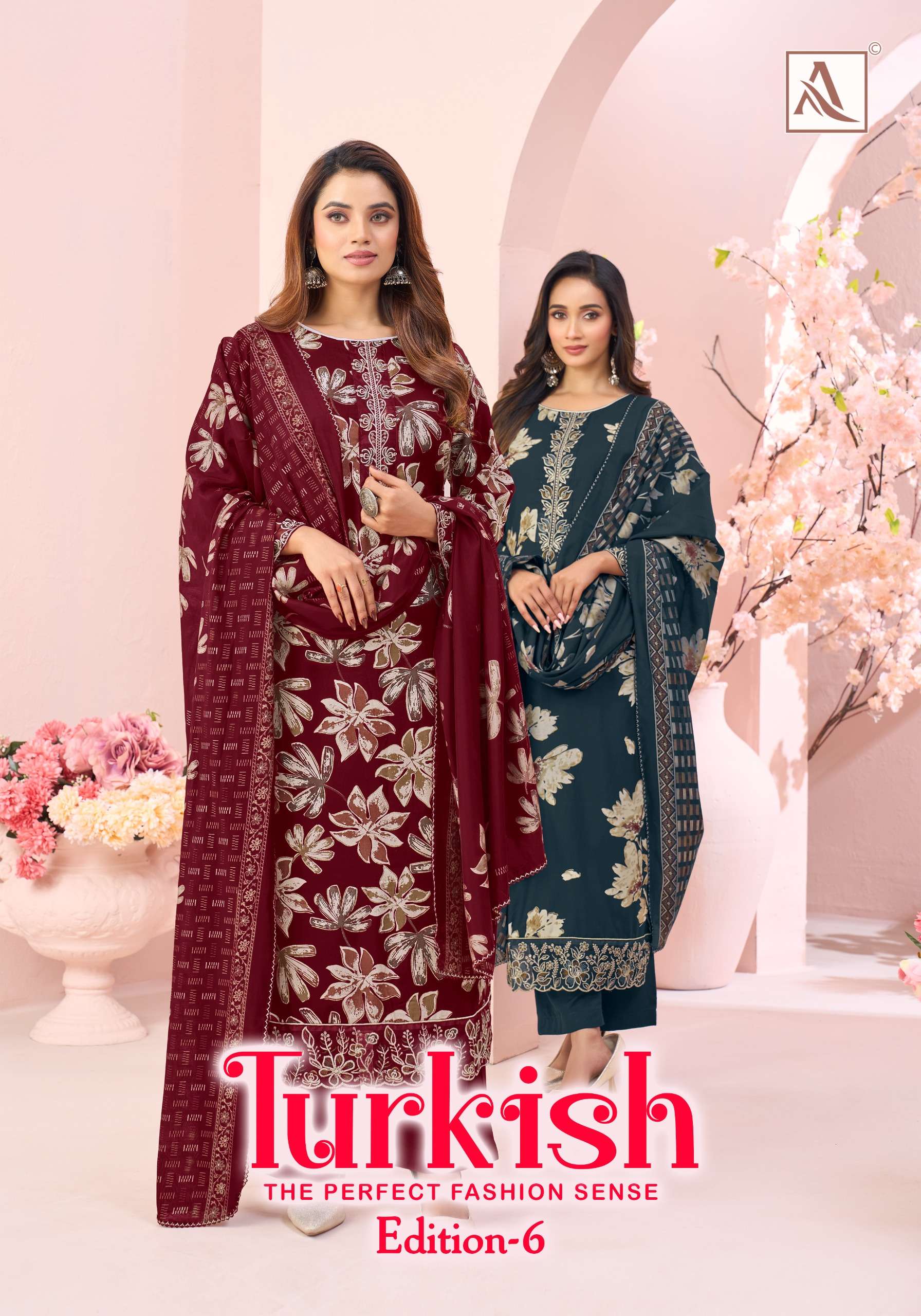 ALOK SUIT TURKISH VOL 6 VISCOSE RAYON FOIL PRINT SALWAR KAME...