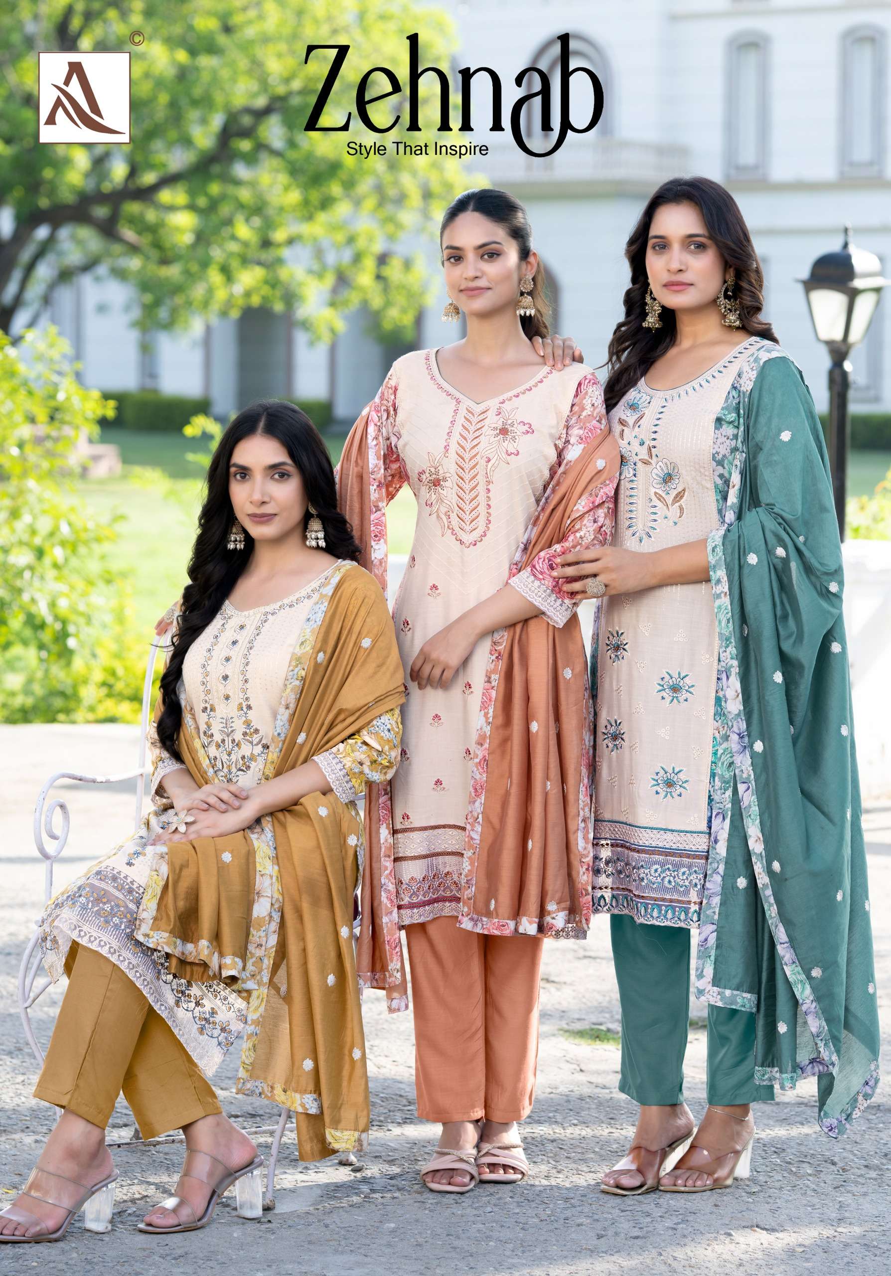 ALOK SUIT ZAHNAB RAYON FANCY HEAVY ZARKAN WORK 3 PIECE SUIT ...