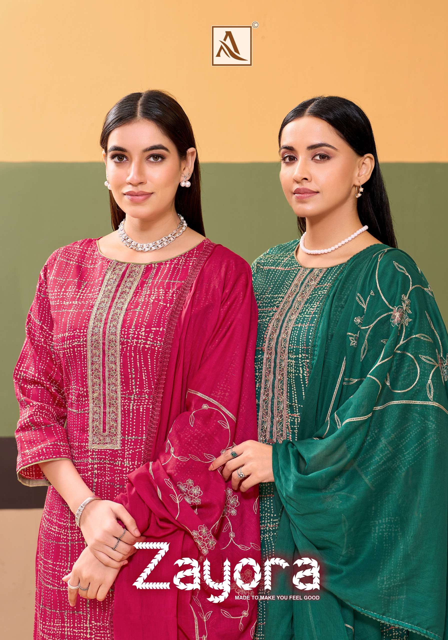 ALOK SUIT ZAYORA COTTON ZAM PRINT FANCY EMBROIDERY SALWAR DR...