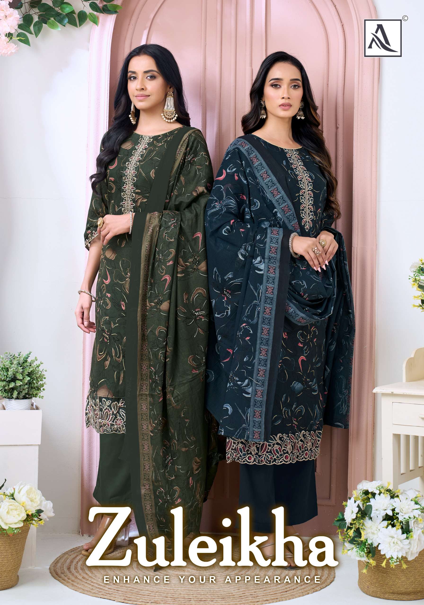 ALOK SUIT ZULEIKHA ZAM COTTON FOIL PRINT FANCY SALWAR KAMEEZ...