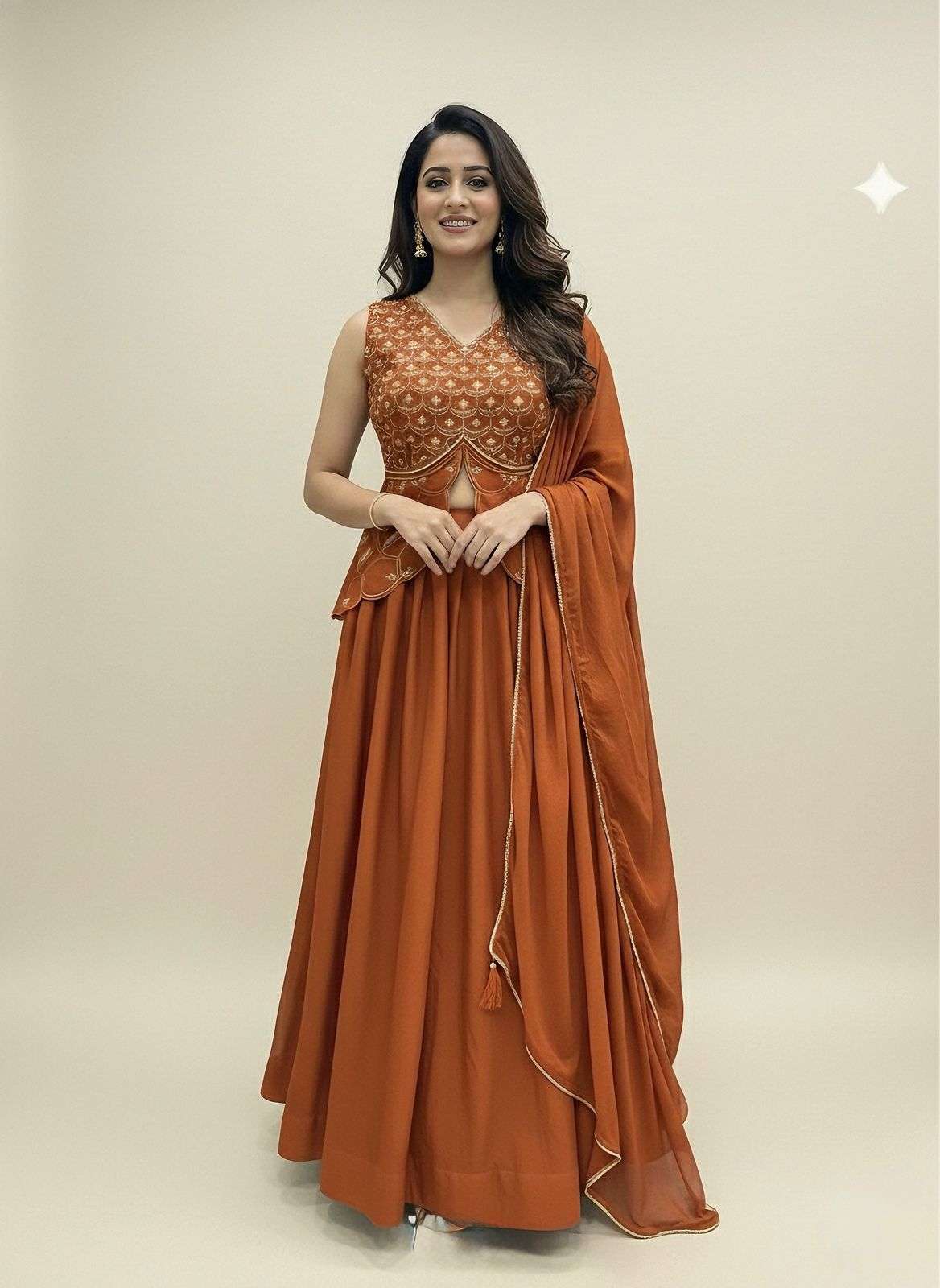 Amazing Collection in Crop top Lehenga style Titli Rangooli ...