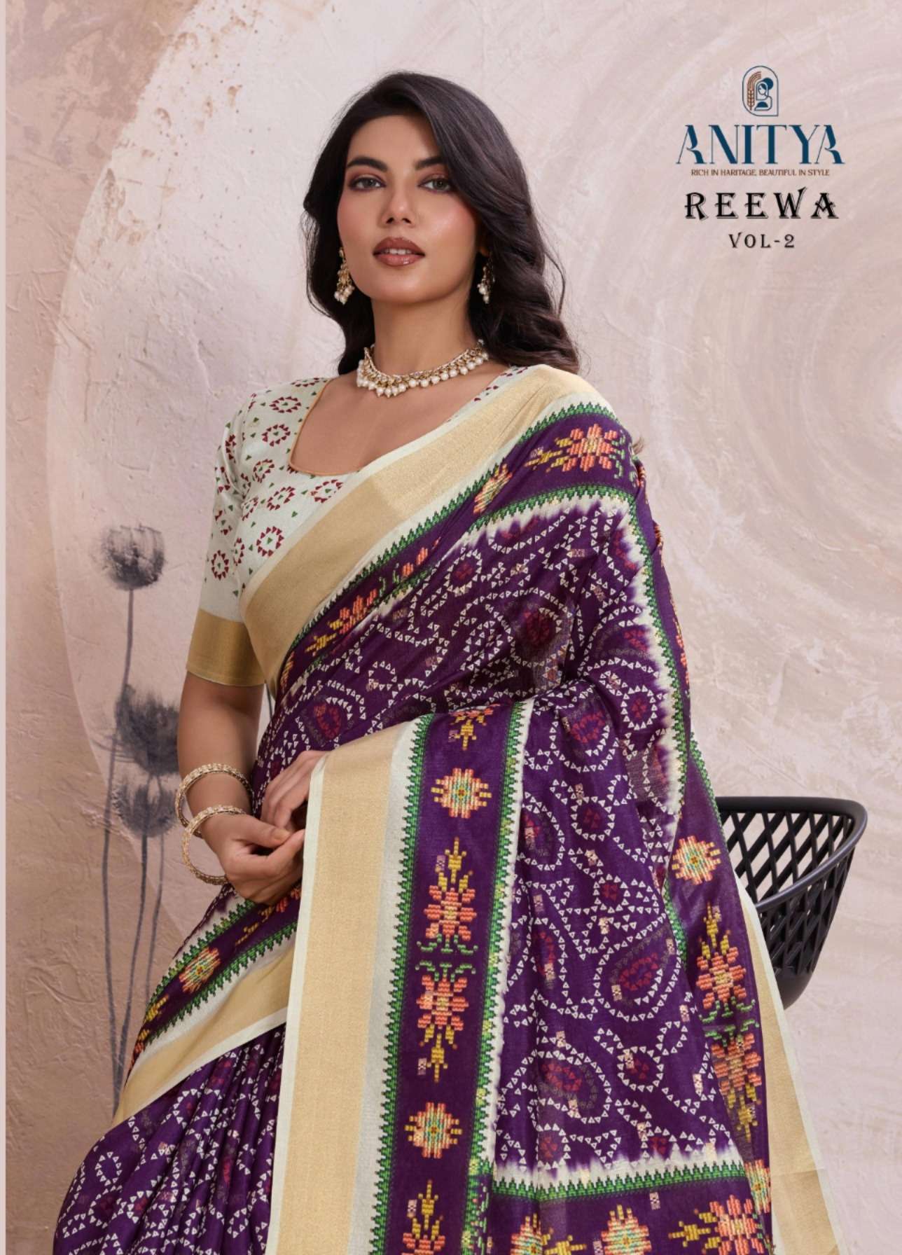 Anitya Reewa Vol 2 5001 to 5010 Kalki Silk Fabric with beau...