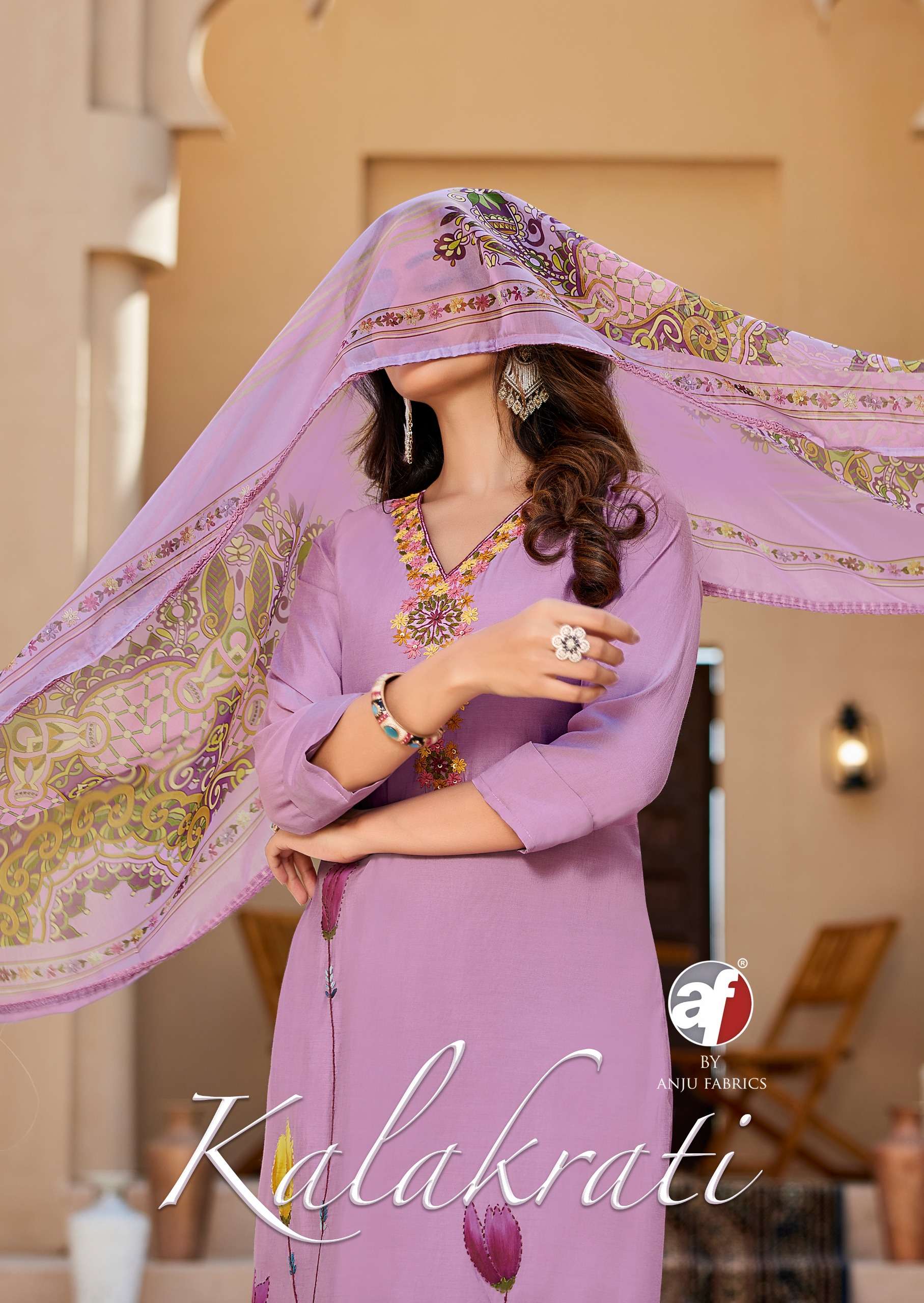 ANJU FABRIC KALAKRAT MODAL SILK KURTI PANT WITH PRINT DUPATT...
