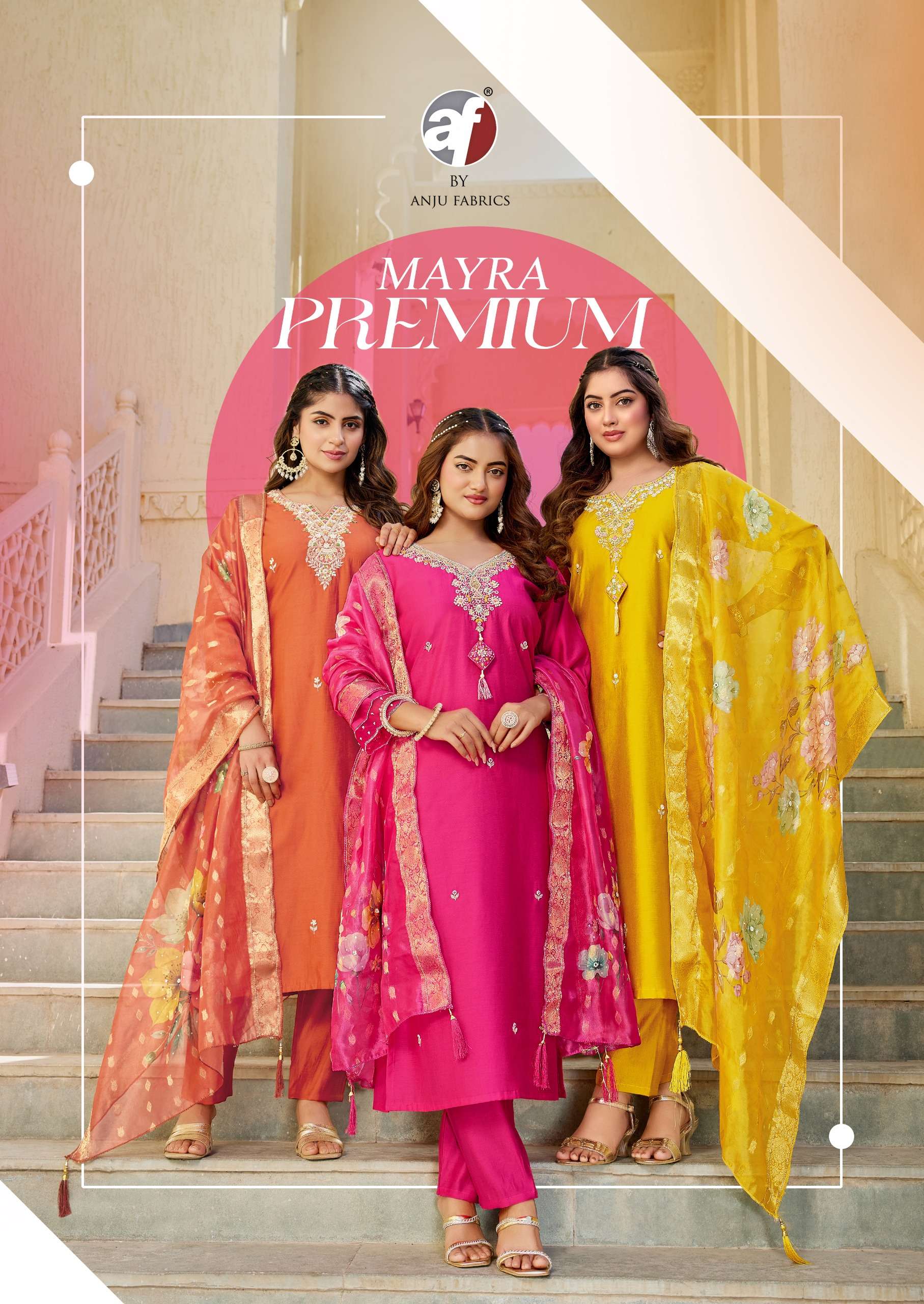 ANJU FABRIC MAYRA PREMIUM SILK KURTI PANT WITH DUPATTA FESTI...