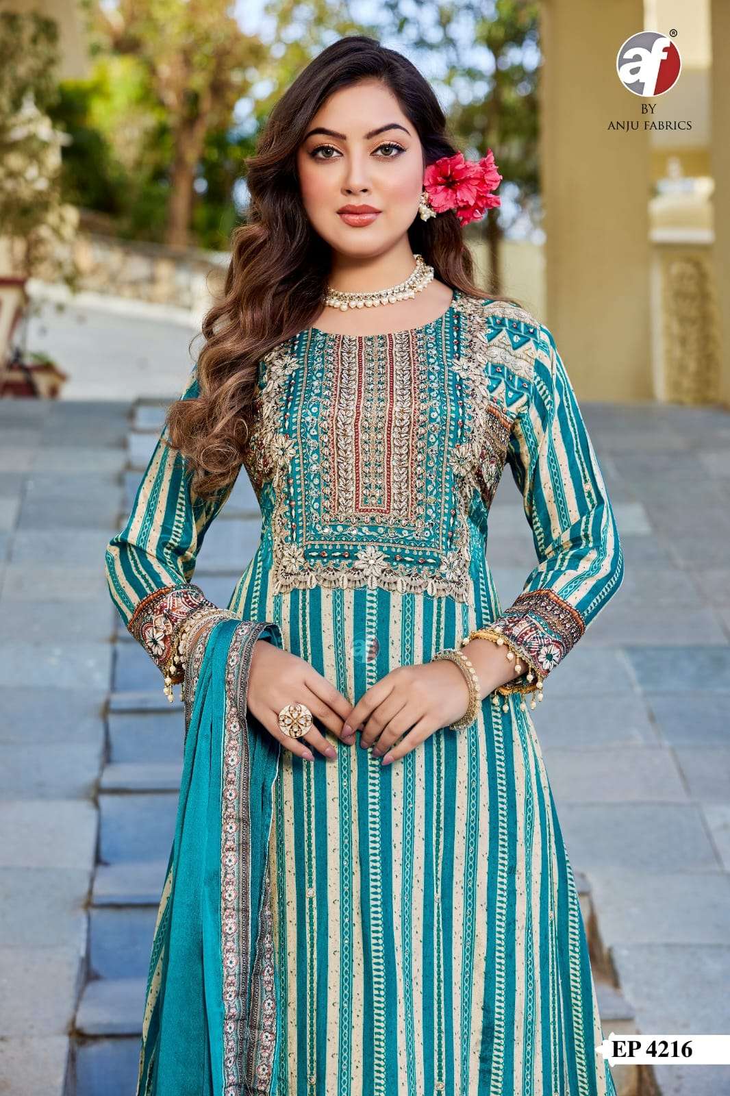 ANJU FABRICS EP 4216 NEW COLLECTION NATURAL CREPE CUT KURTI ...