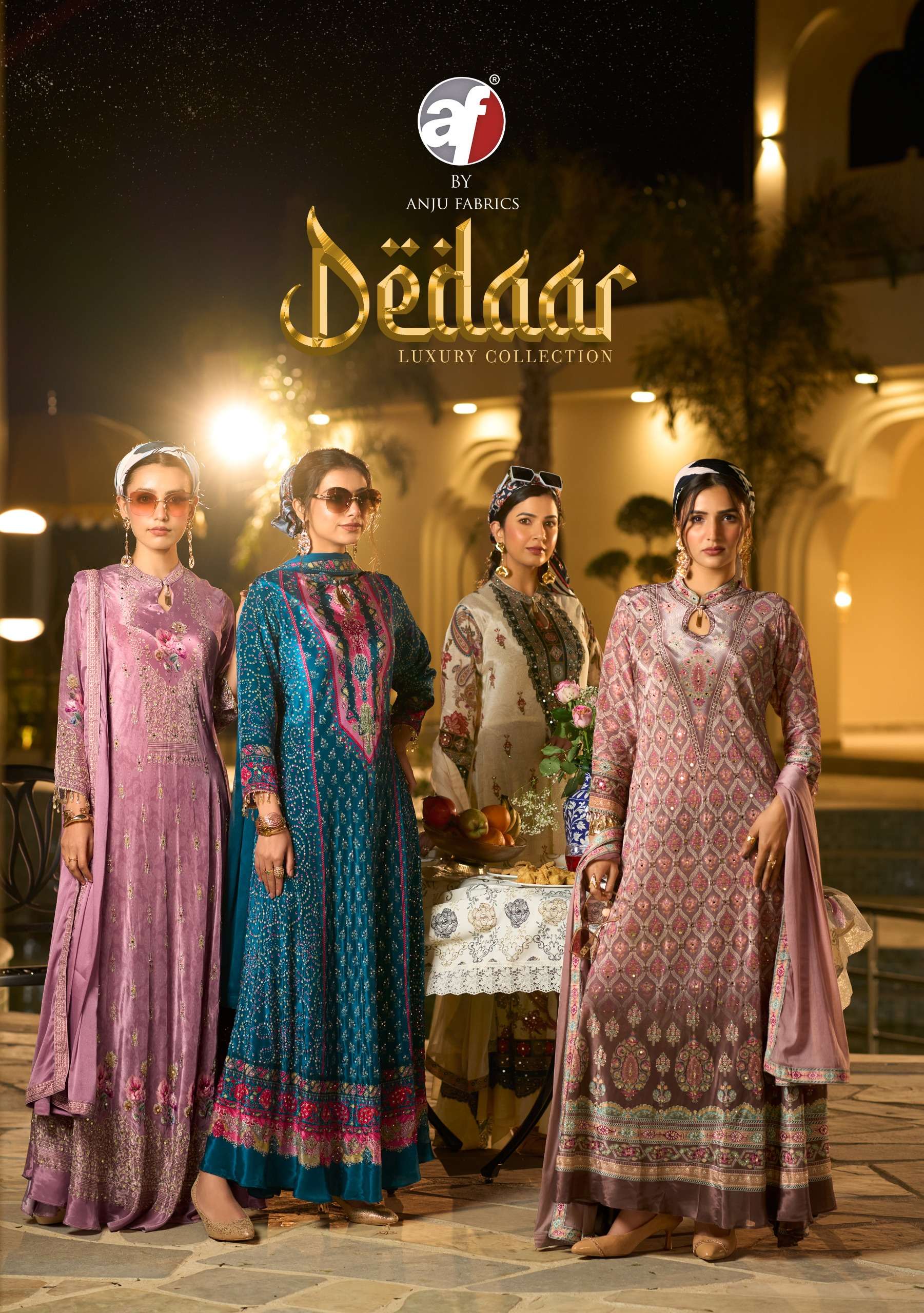 ANJU FABRICS DEDAAR NEW CATALOGUE DESIGNER GOWN WITH DUPATTA...