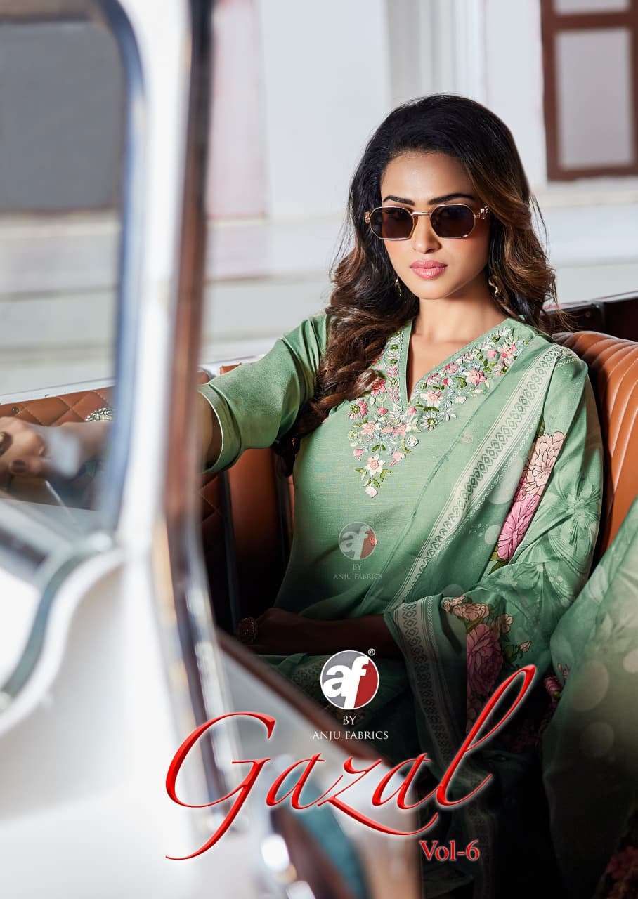 ANJU FABRICS GAZAL VOL 6 VISCOSE KURTI PANT WITH DIGITAL DUP...