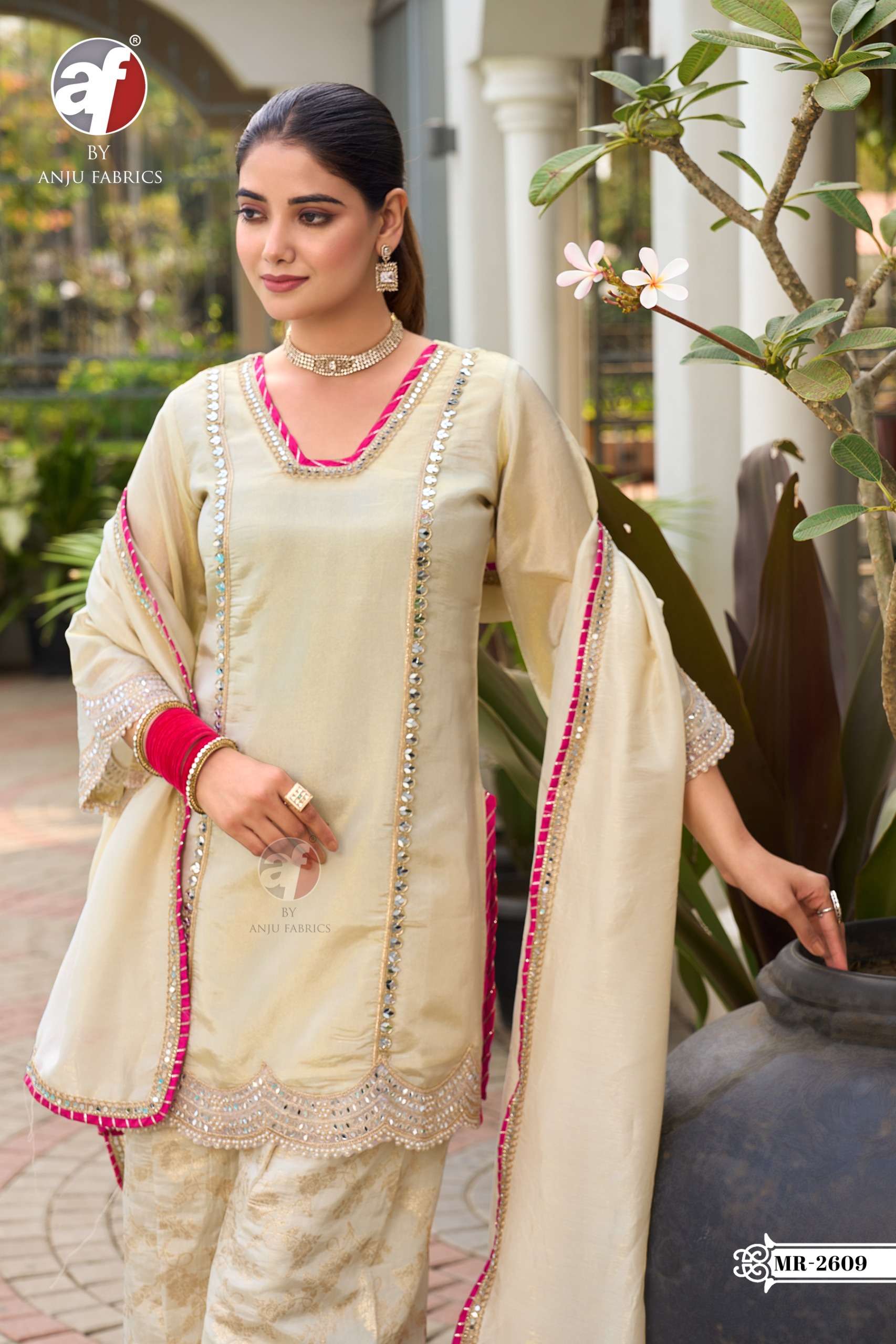 ANJU FABRICS MR 2609 NEW COLLECTION TISSUE SHIMMER SHORT KUR...