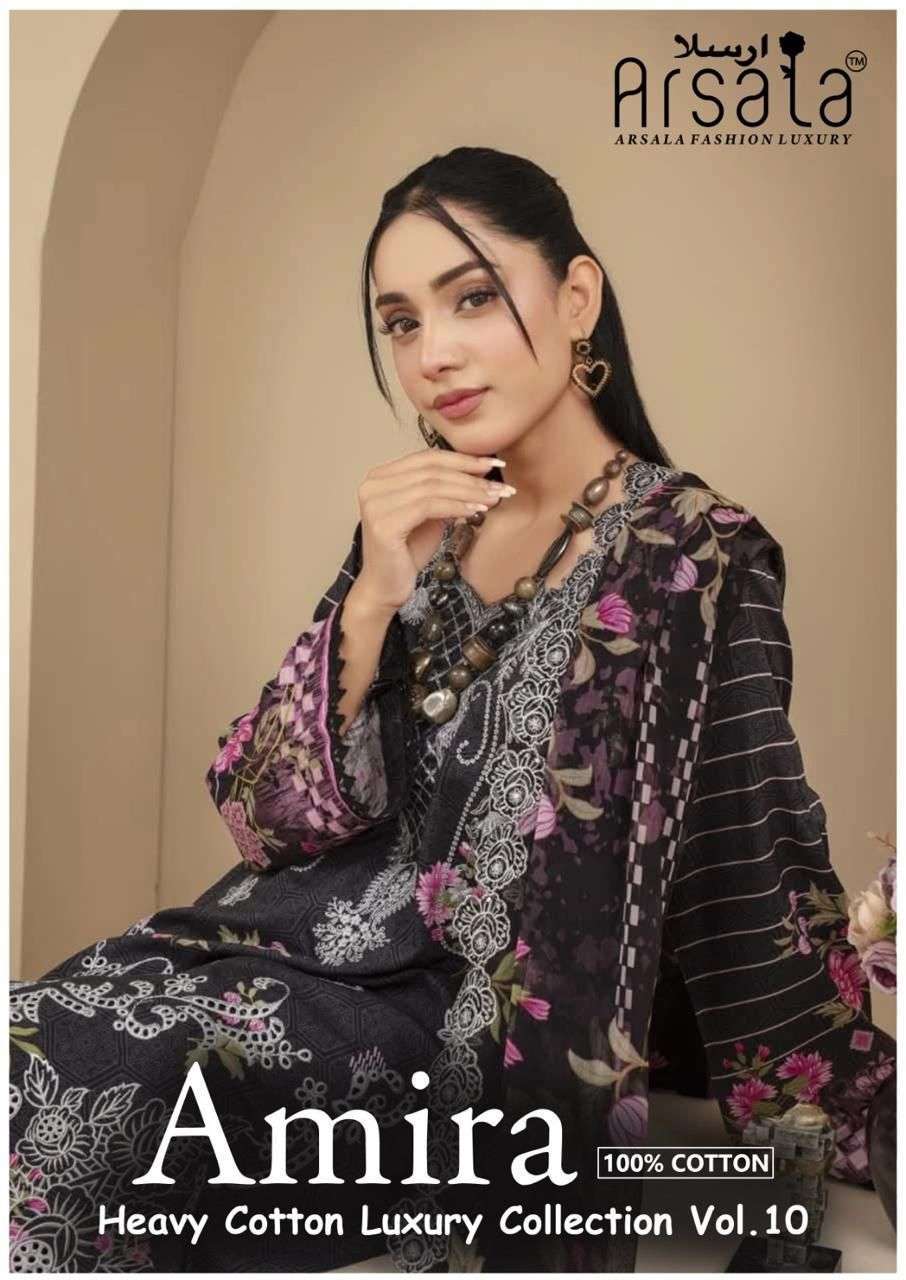 ARSALA FASHION AMIRA VOL 10 PAKISTANI KARACHI KURTI PANT WIT...