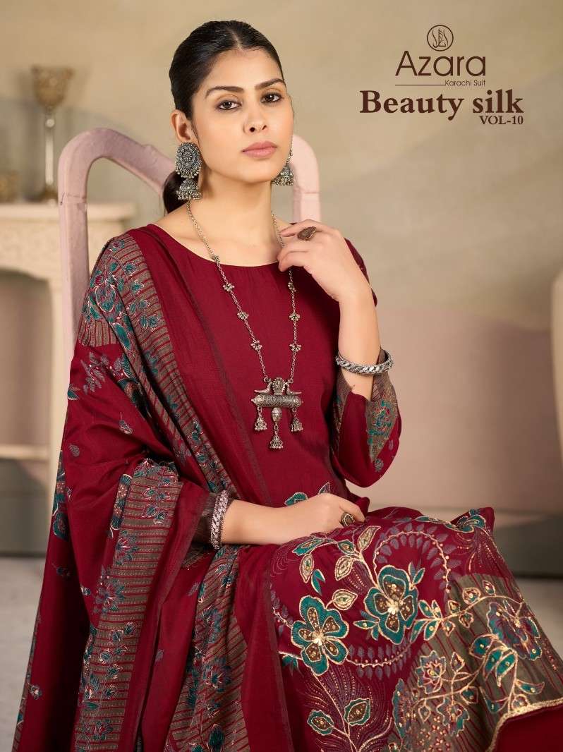 AZARA BEAUTY SILK VOL 10 MODAL FOIL DESIGNER SALWAR KAMEEZ W...