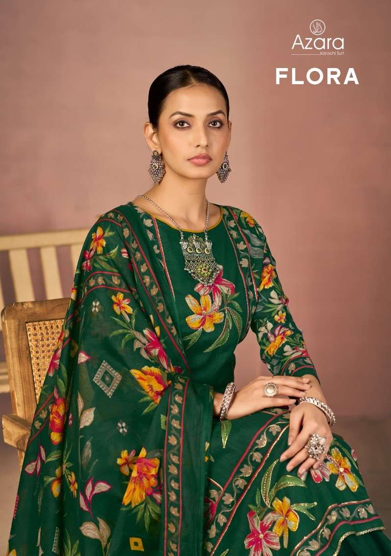 AZARA FLORA LAWN COTTON FLOWER PATTERN SALWAR SUIT TRADITION...