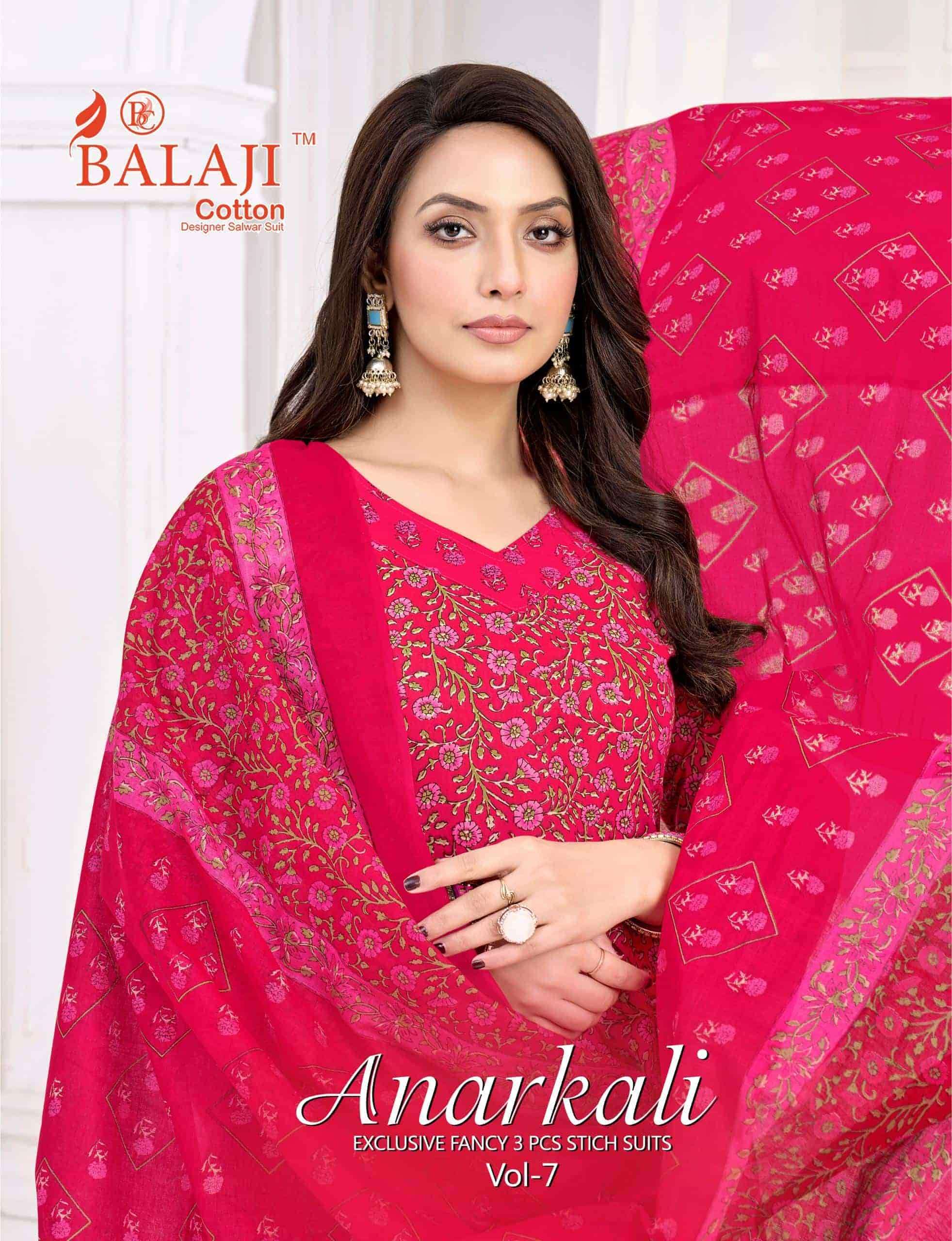 BALAJI COTTON ANARKALI VOL 7 READYMADE COTTON SUIT FOR SUMME...