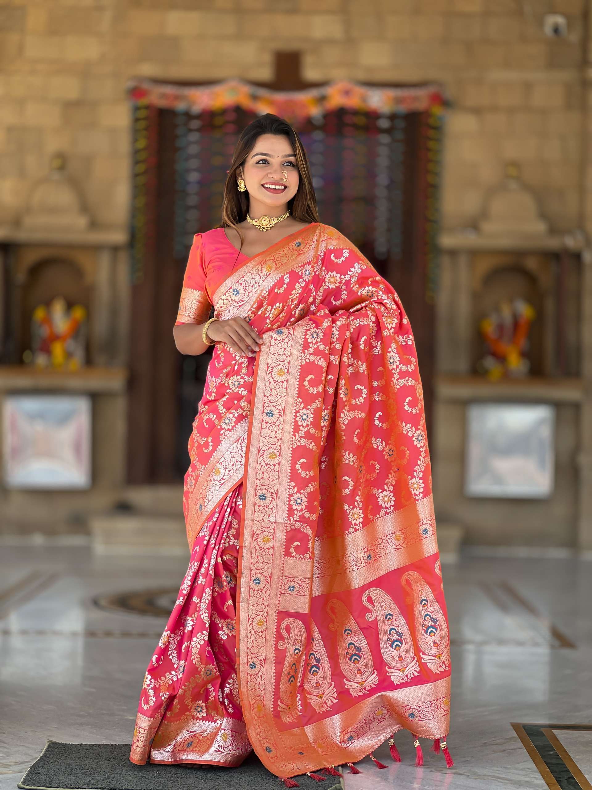  Banarasi 6 Premium Origional silk fabric saree having natu...