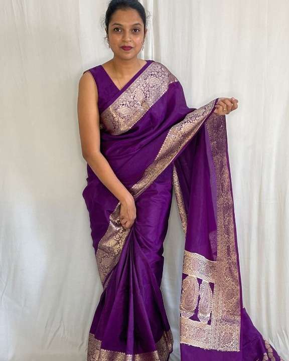 BANARASI SOFT LICHI SILK CLOTH FABRIC REGULAR WEAR SAREE WHO...