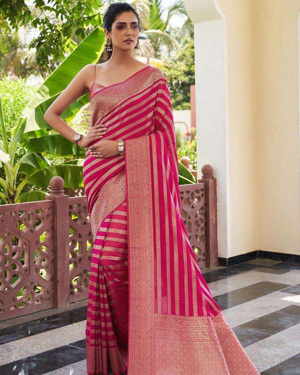 BANARASI SOFT LICHI SILK FABRIC GRACE IN EVERY FOLD REGULAR ...