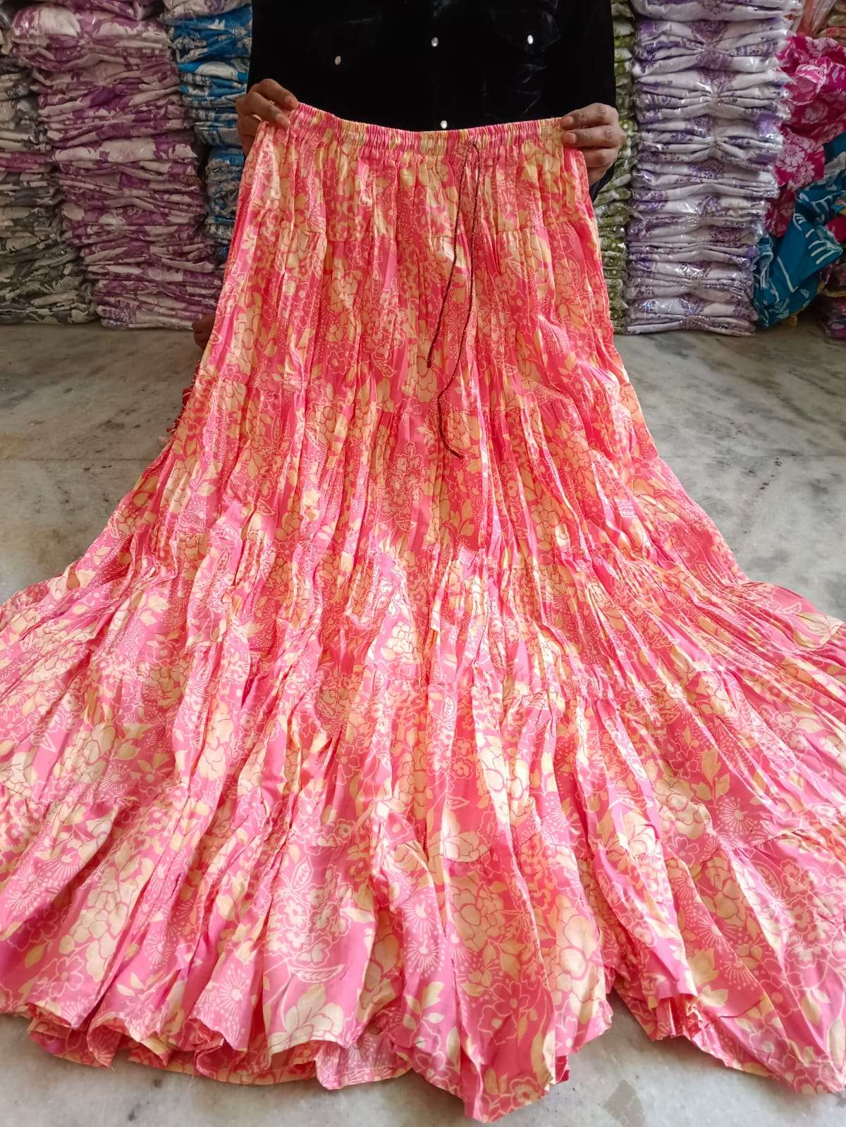 BEAUTIFUL COTTON PRINTED 7 METER SKIRT FOR GIRL LOW PRICE SU...