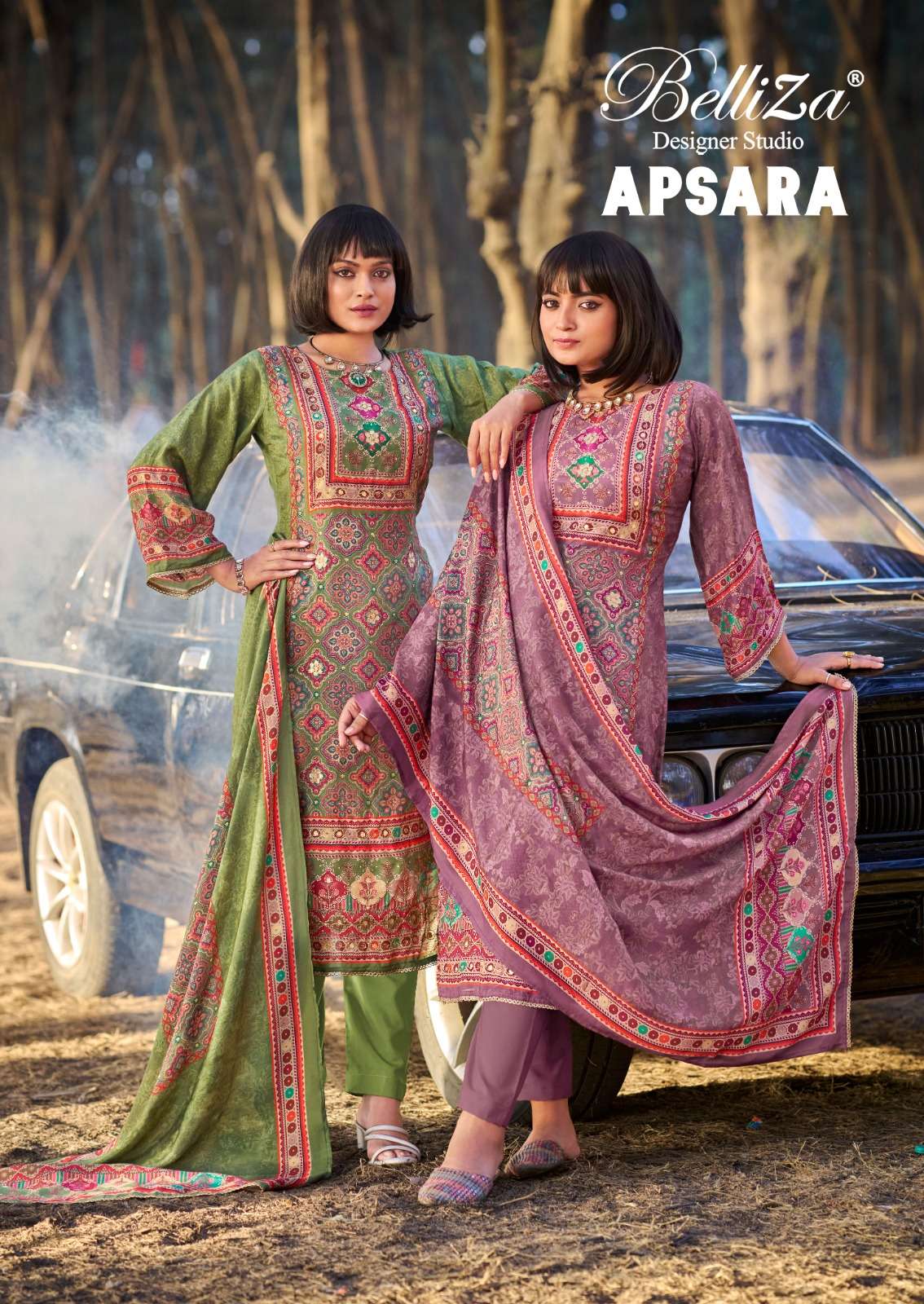 BELLIZA DESIGNER STUDIO APSARA MUSLIN MIRROR WORK VIRAL SUIT...