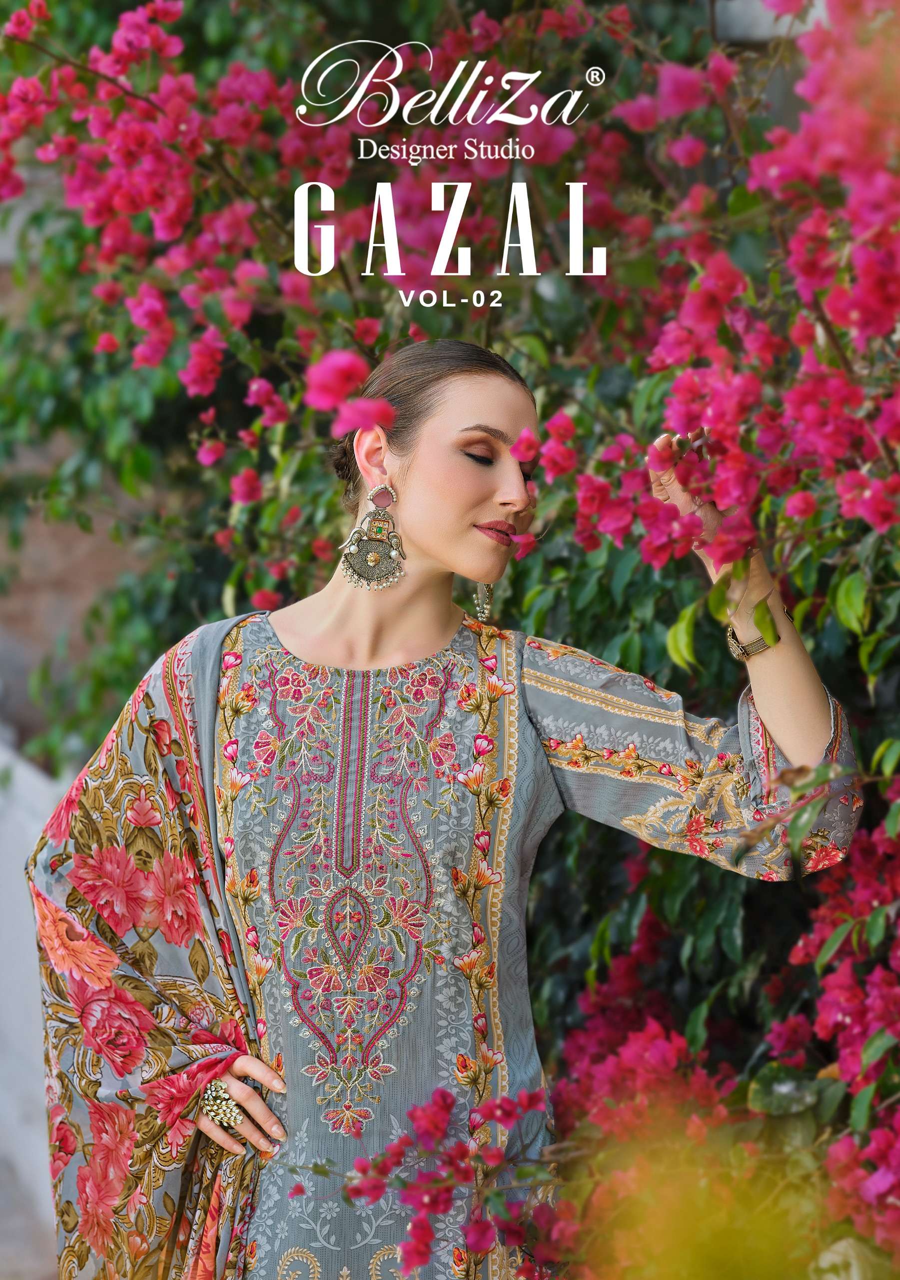 BELLIZA DESIGNER STUDIO GAZAL VOL 2 CREPE WITH EXCLSUIVE DES...