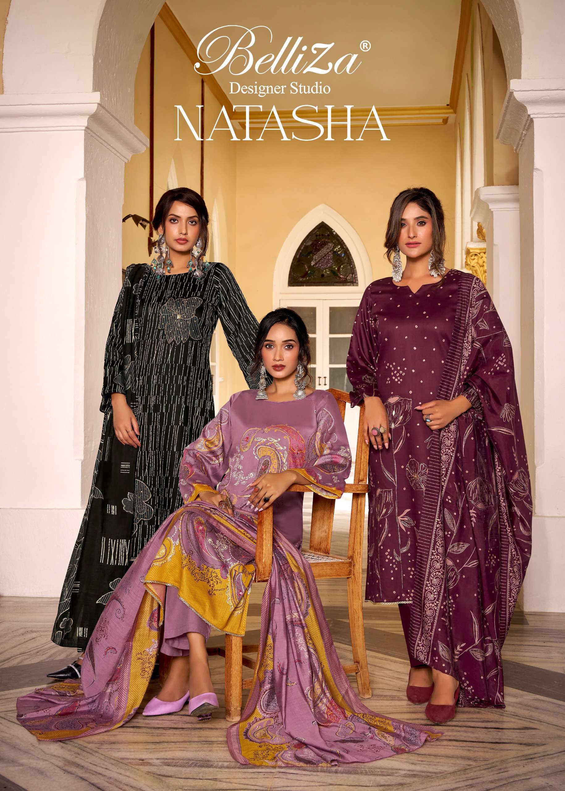 BELLIZA DESIGNER STUDIO NATASHA PURE JAM COTTON FOIL PRINT S...