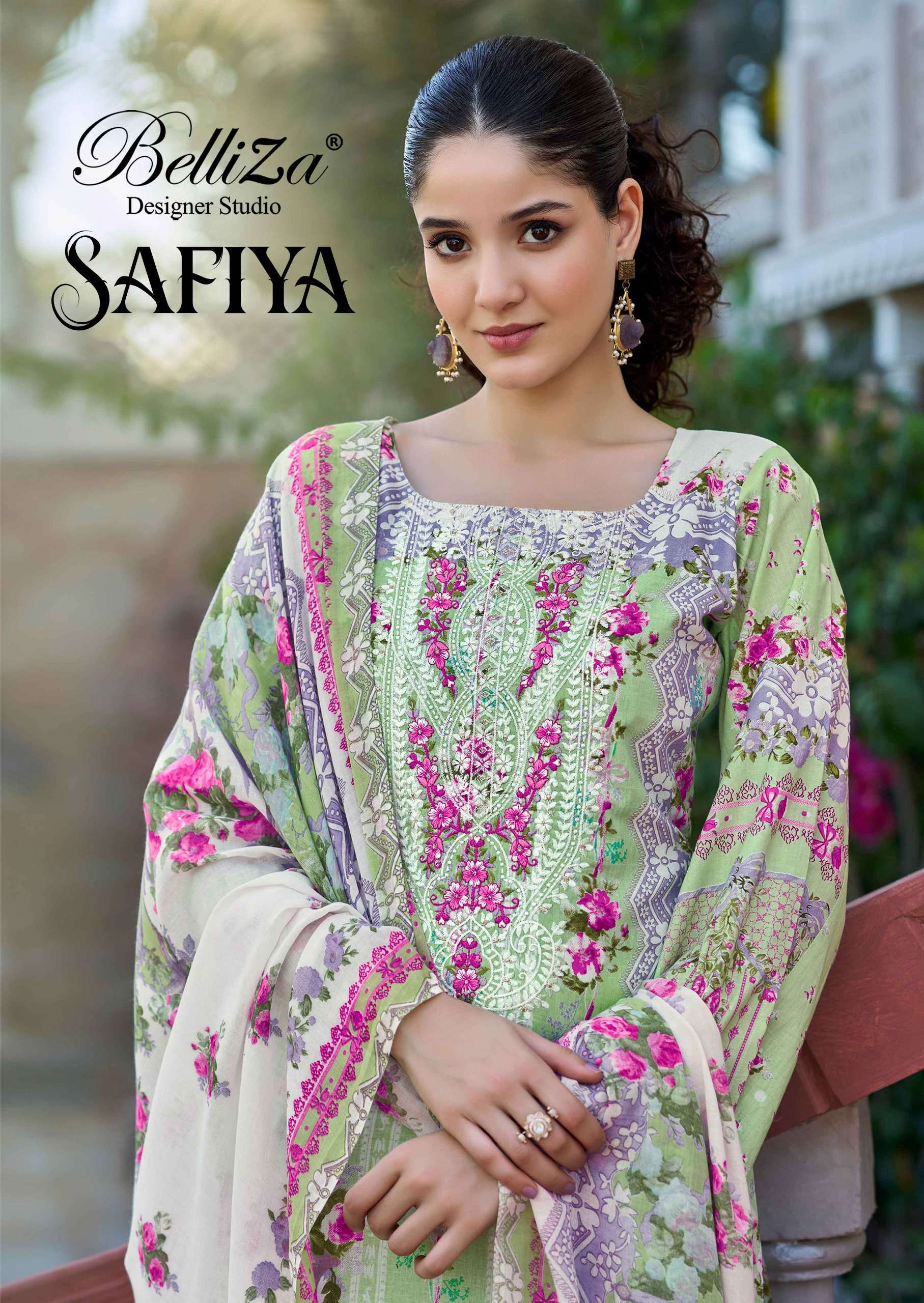 BELLIZA DESIGNER STUDIO SAFIYA ORGANZA WORK EMBROIDERY PAKIS...