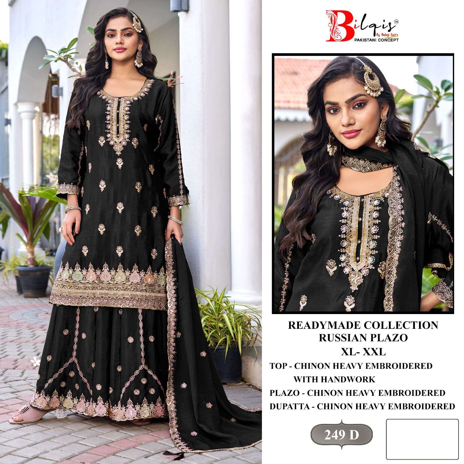 BILQIS B 249 WEDDING TRADITIONAL READY TO WEAR SHARARA SUIT ...