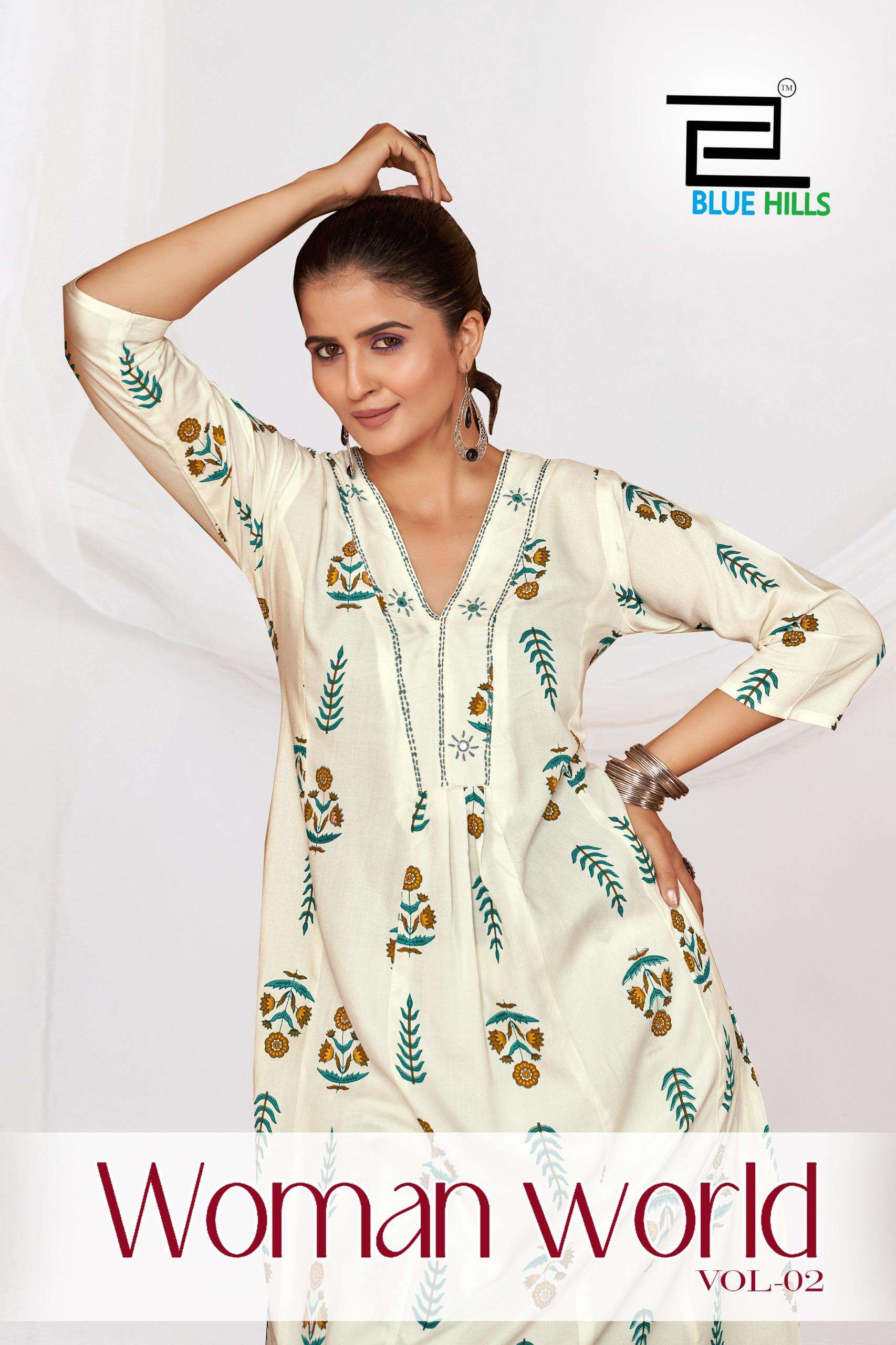 BLUE HILLS WOMEN WORLD VOL 2 PRINCESS CUT KURTI WITH POCKET ...