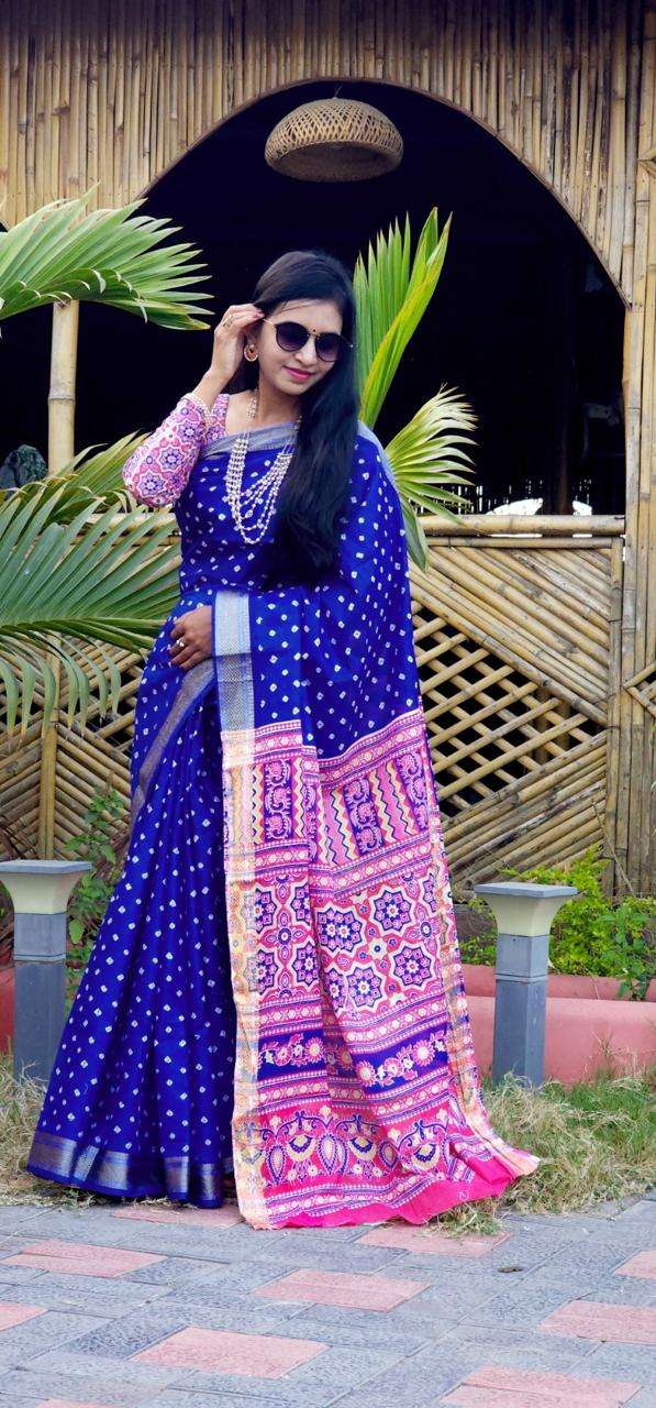 blue queen cotton fabric grace in every fold regular wear sa...