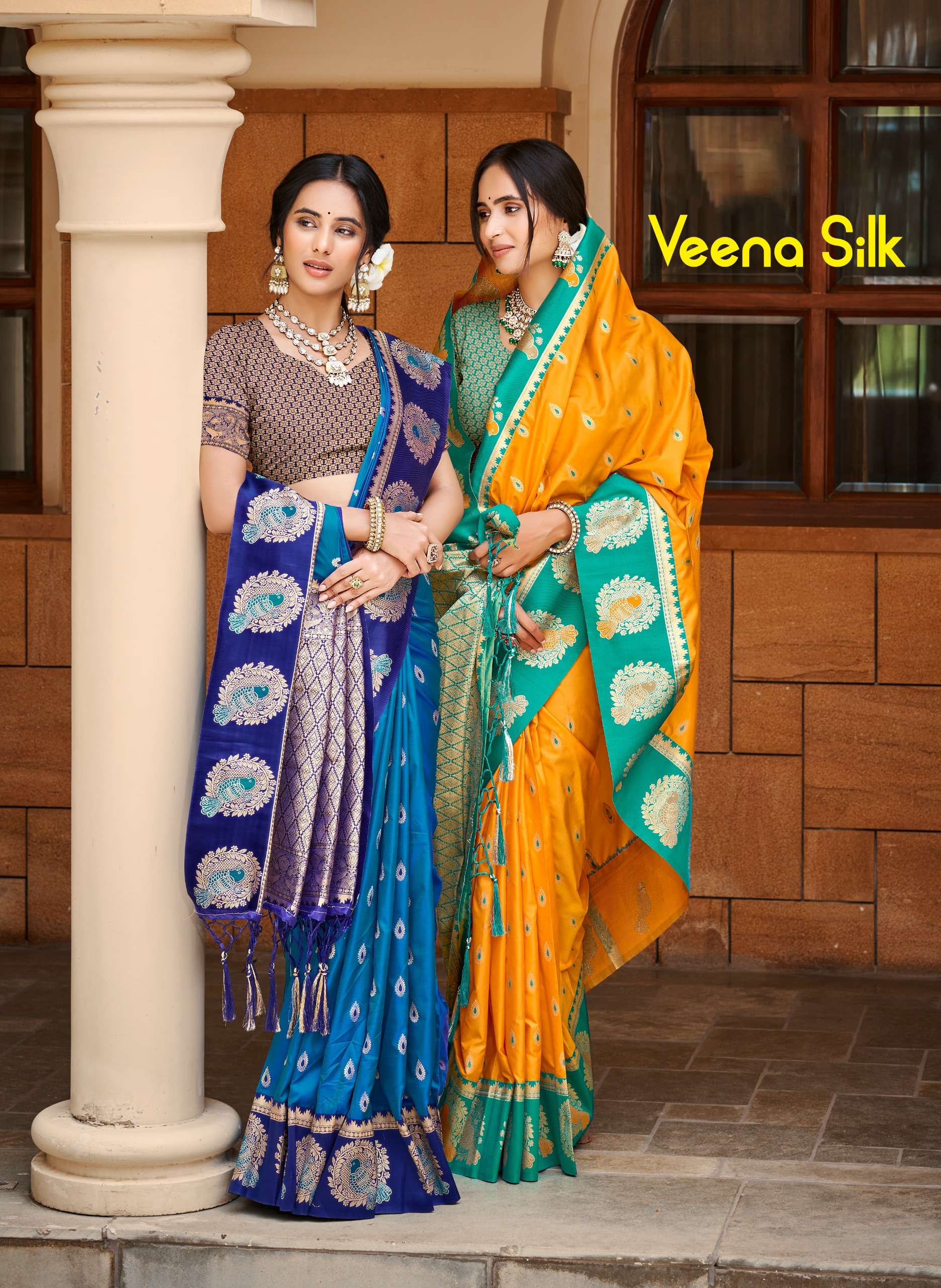 Bunawat Veena Silk symphony  1001 TO 1008 Silk With Zari We...