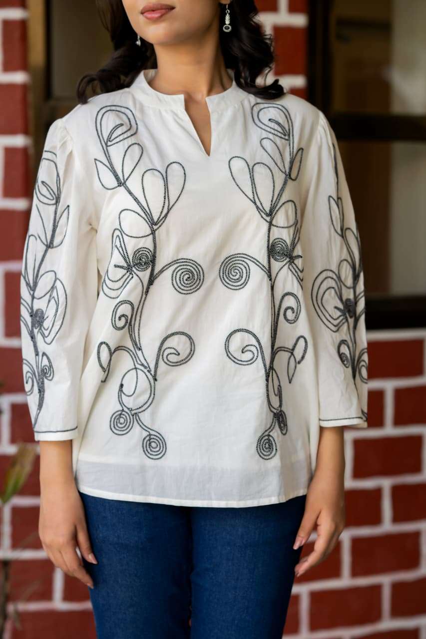 CASUAL WEAR COTTON WHITE TOP FOR GIRL DAILY CLOTH DEALER FF 