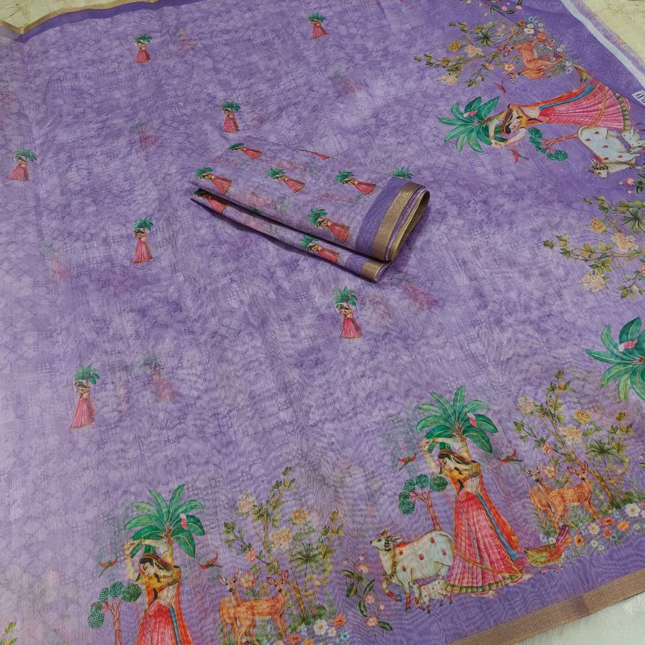 Chanderi designs Pure and Soft Chanderi Cotton fabric with b...
