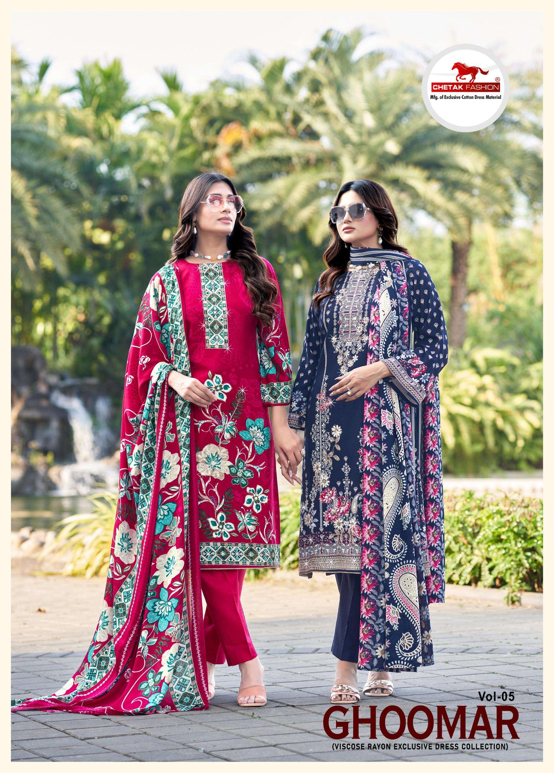 CHETAK FASHION GHOOMAR VOL 5 COTTON  PRINT AND AARI  WORK SU...