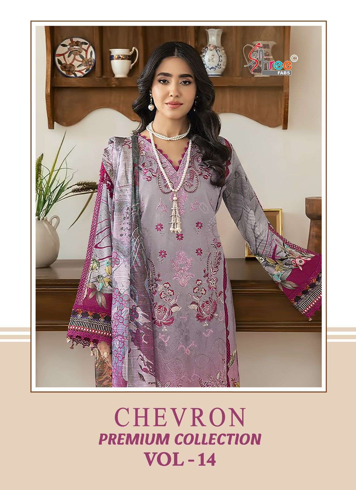 CHEVRON PREMIUM COLLECTION VOL 14 PURE COTTON SELF EMBROIDER...