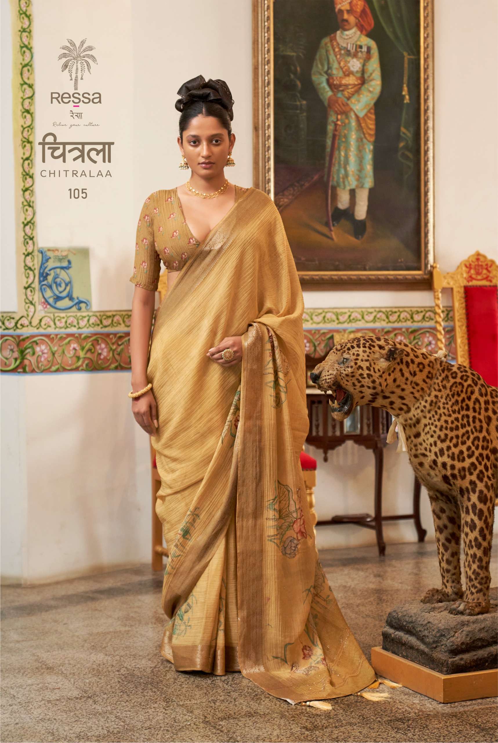 CHITRALA PURE VISCOSE CRUSH TISSUE FABRIC WITH BEAUTIFUL DUS...