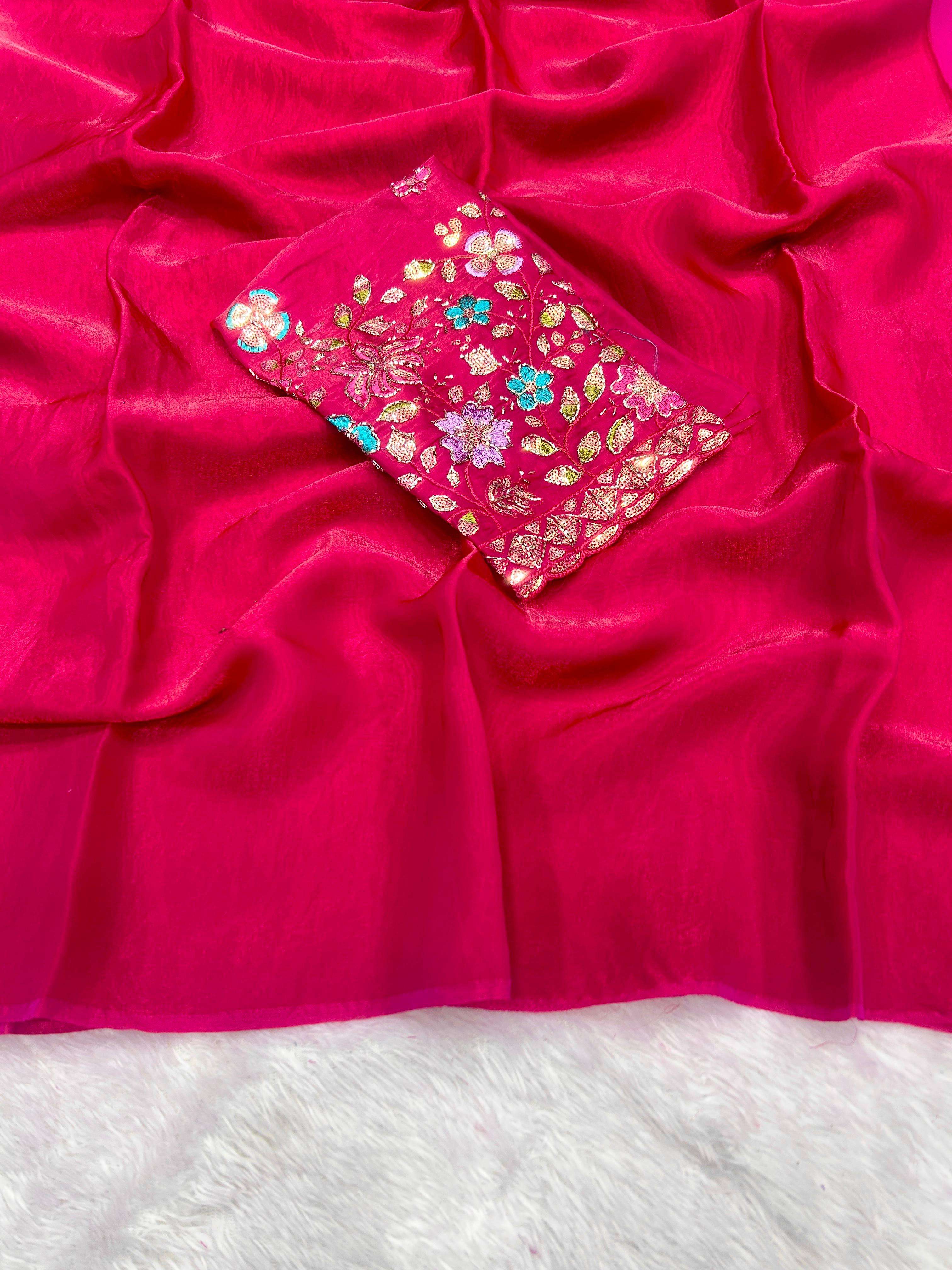 coco red space fancy satin fabric grace in every fold with e...