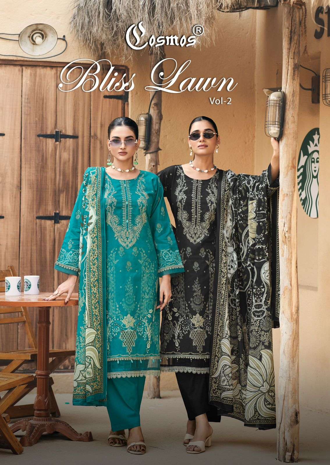 COSMOS FASHION BLISS EMBROIDERY LAWN VOL 2 LAWN COTTON SELF ...