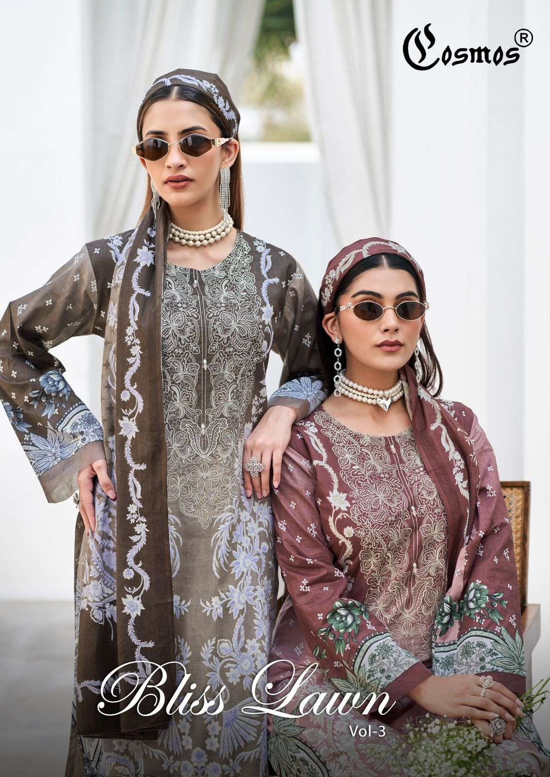 COSMOS FASHION BLISS EMBROIDERY LAWN VOL 3 VIRAL PAKISTANI S...