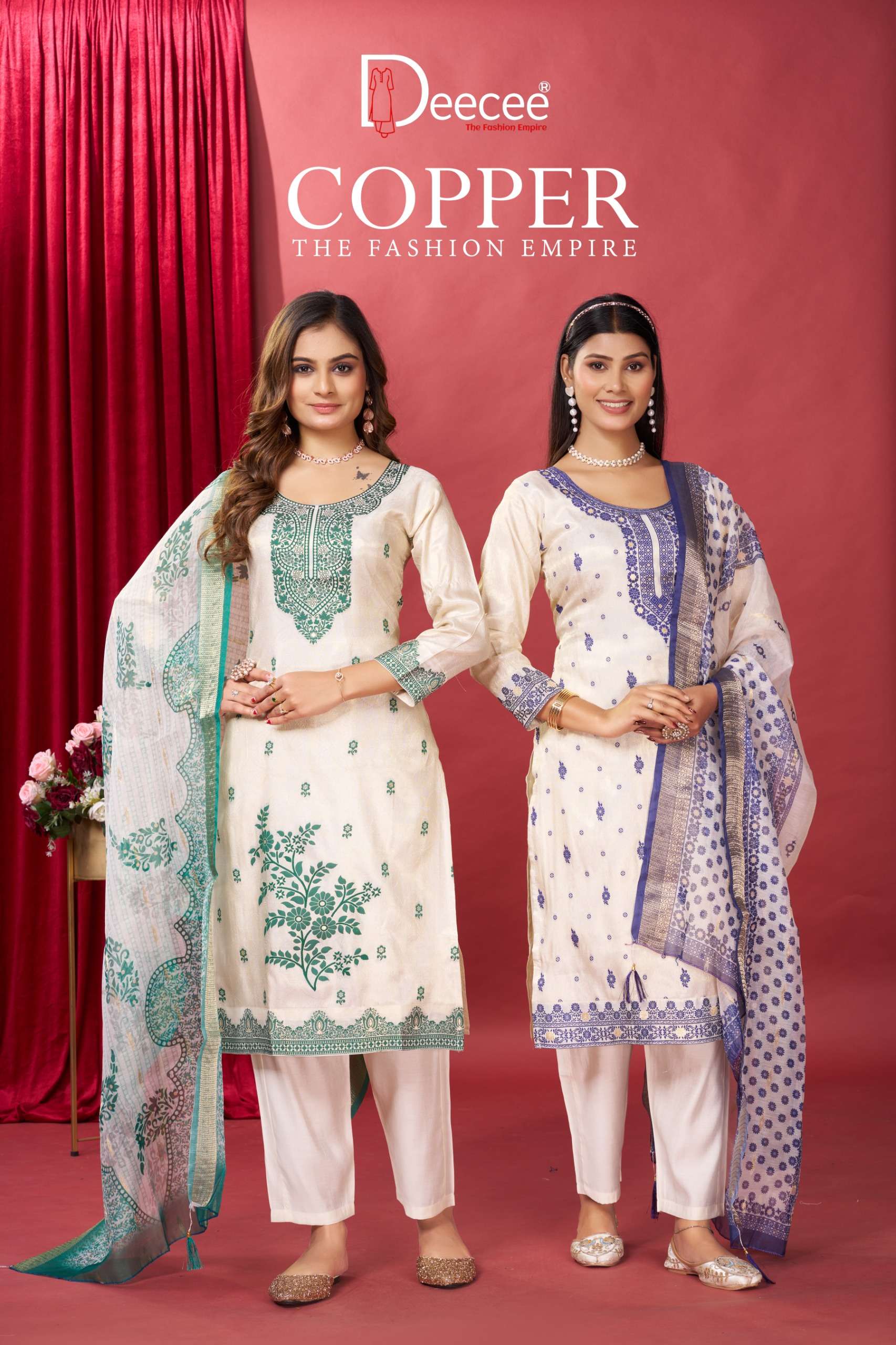 DEECEE COPPER READYMADE PREMIUM CATALOGUE STRAIGHT CUT KURTI...