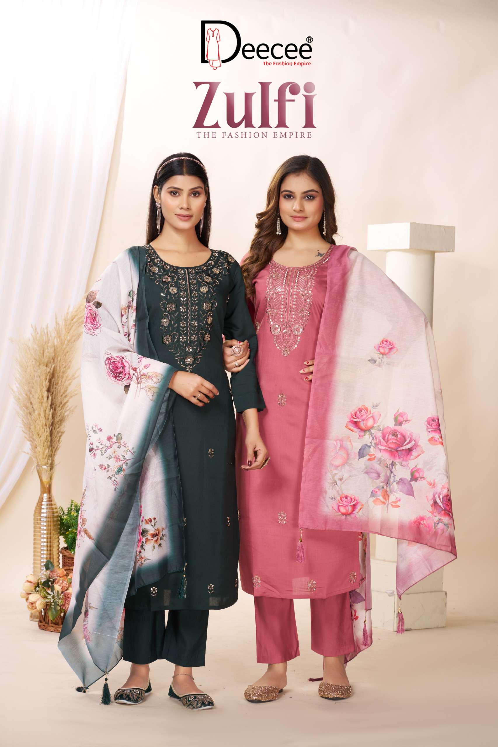 DEECEE ZULFI STRAIGHT CUT WITH NECK SUIT LADIES COLLECTION S...
