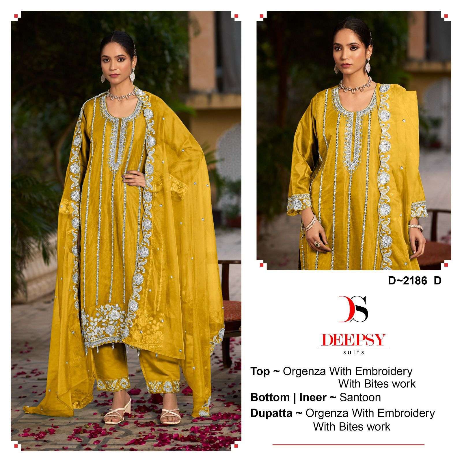 DEEPSY SUITS 2186 ORGANZA EMBROIDERY PAKISTANI DRESS FOR EID...