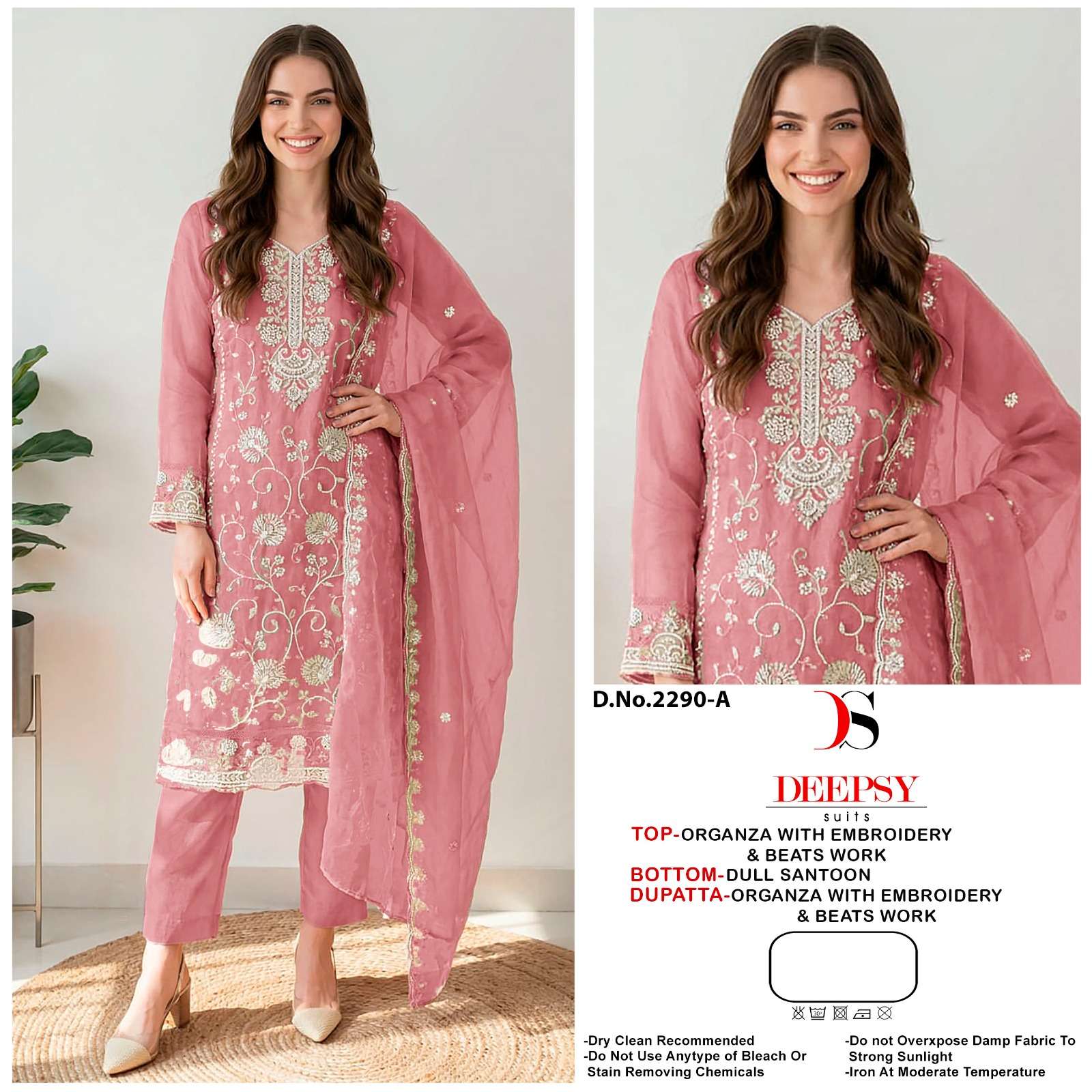 DEEPSY SUITS 2290 BOUTIQUE ORGANZA HEAVY BITS EMBROIDERY SUI...