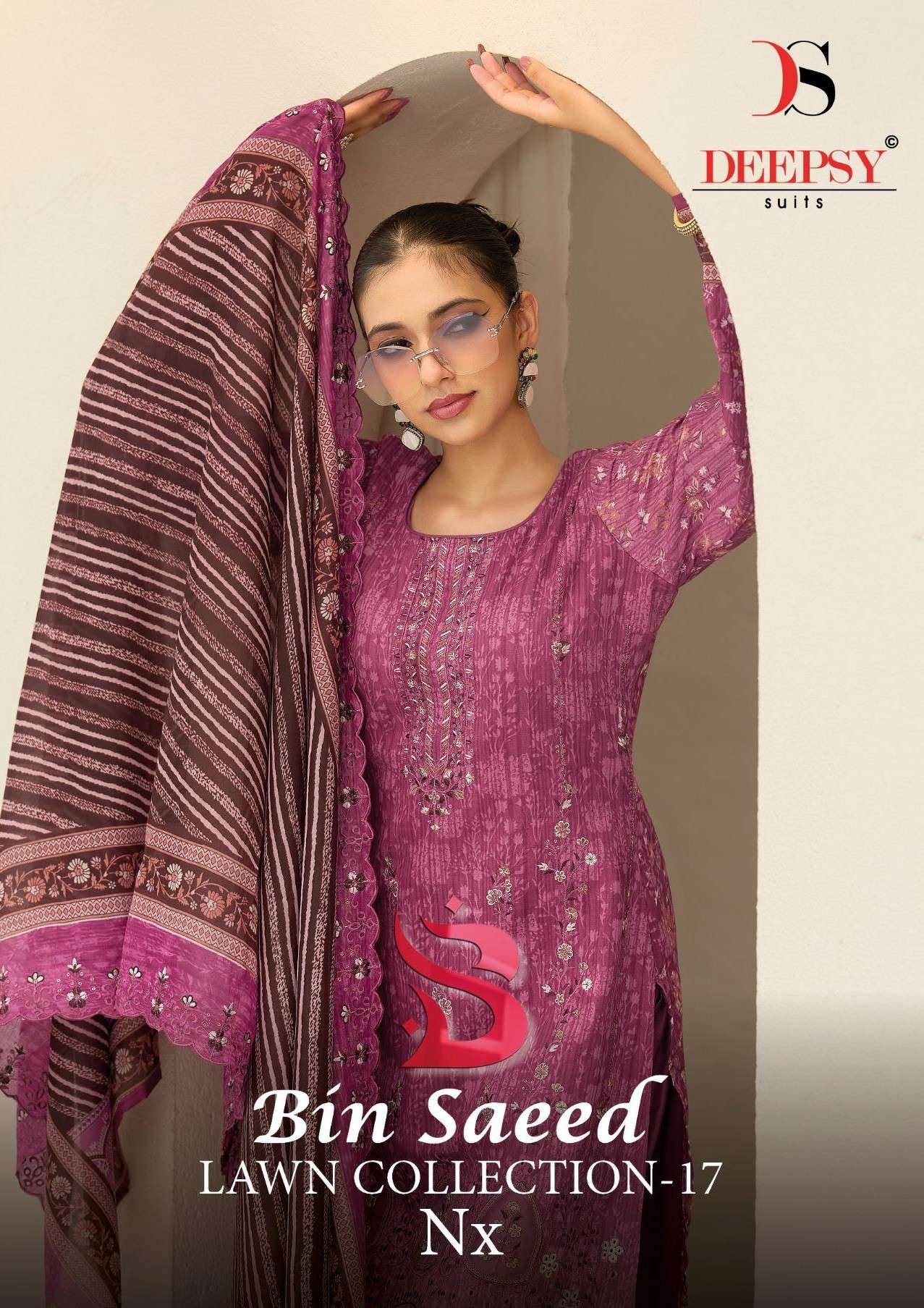 DEEPSY SUITS BIN SAEED VOL 17 NX PURE COTTON SELF EMBROIDERY...