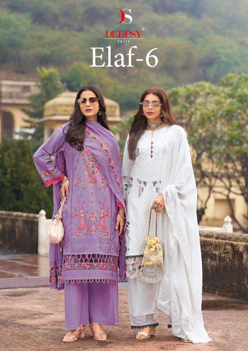 DEEPSY SUITS ELAF LUXURY LAWN 25 VOL 6 COTTON MATERIAL DESIG...