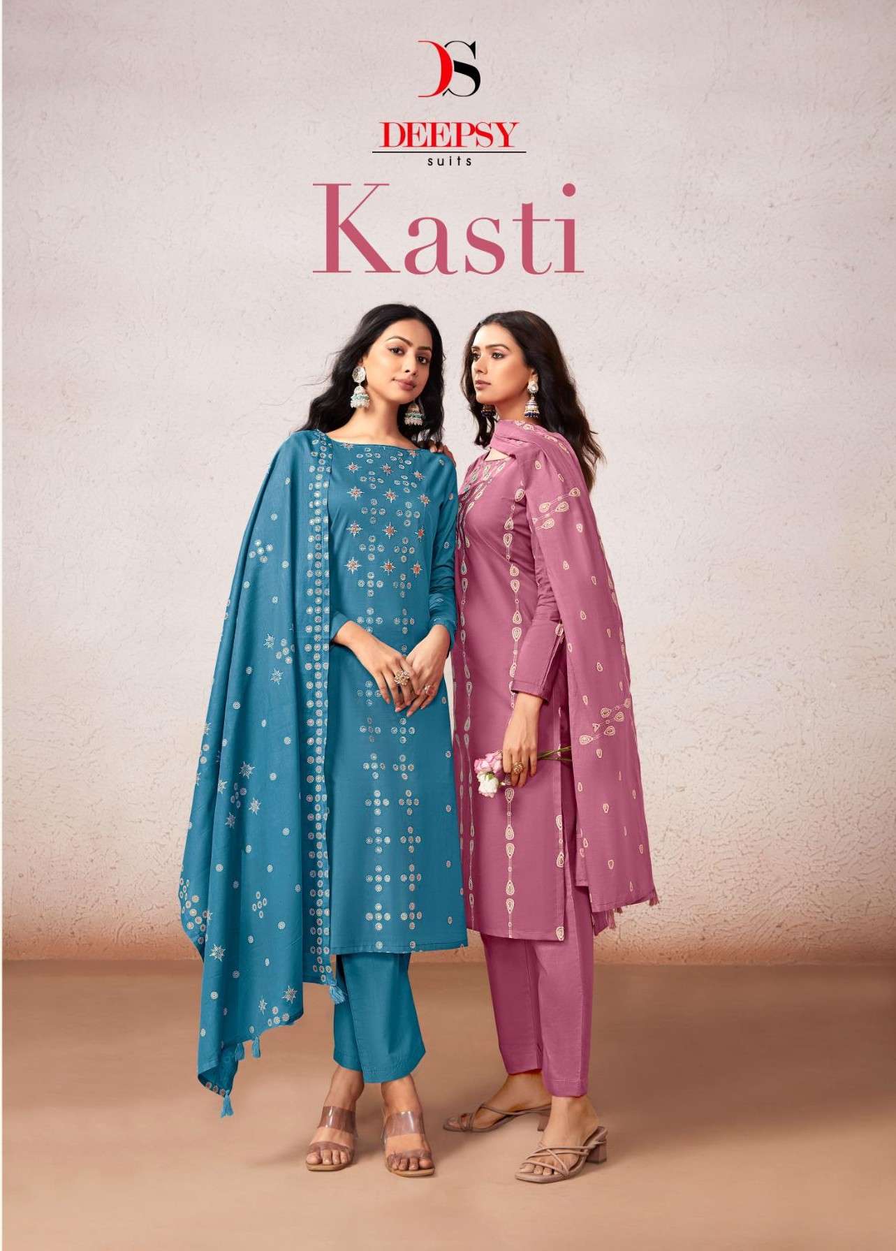 DEEPSY SUITS KASTI PURE COTTON WITH HAND SEQUENCE DESIGN LAD...