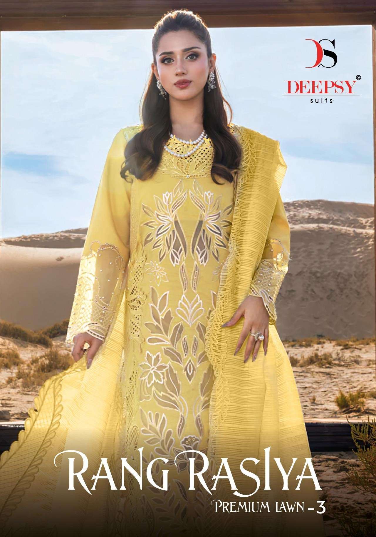 DEEPSY SUITS RANG RASIYA PREMIUM LAWN VOL 3 COTTON FABRIC HE...