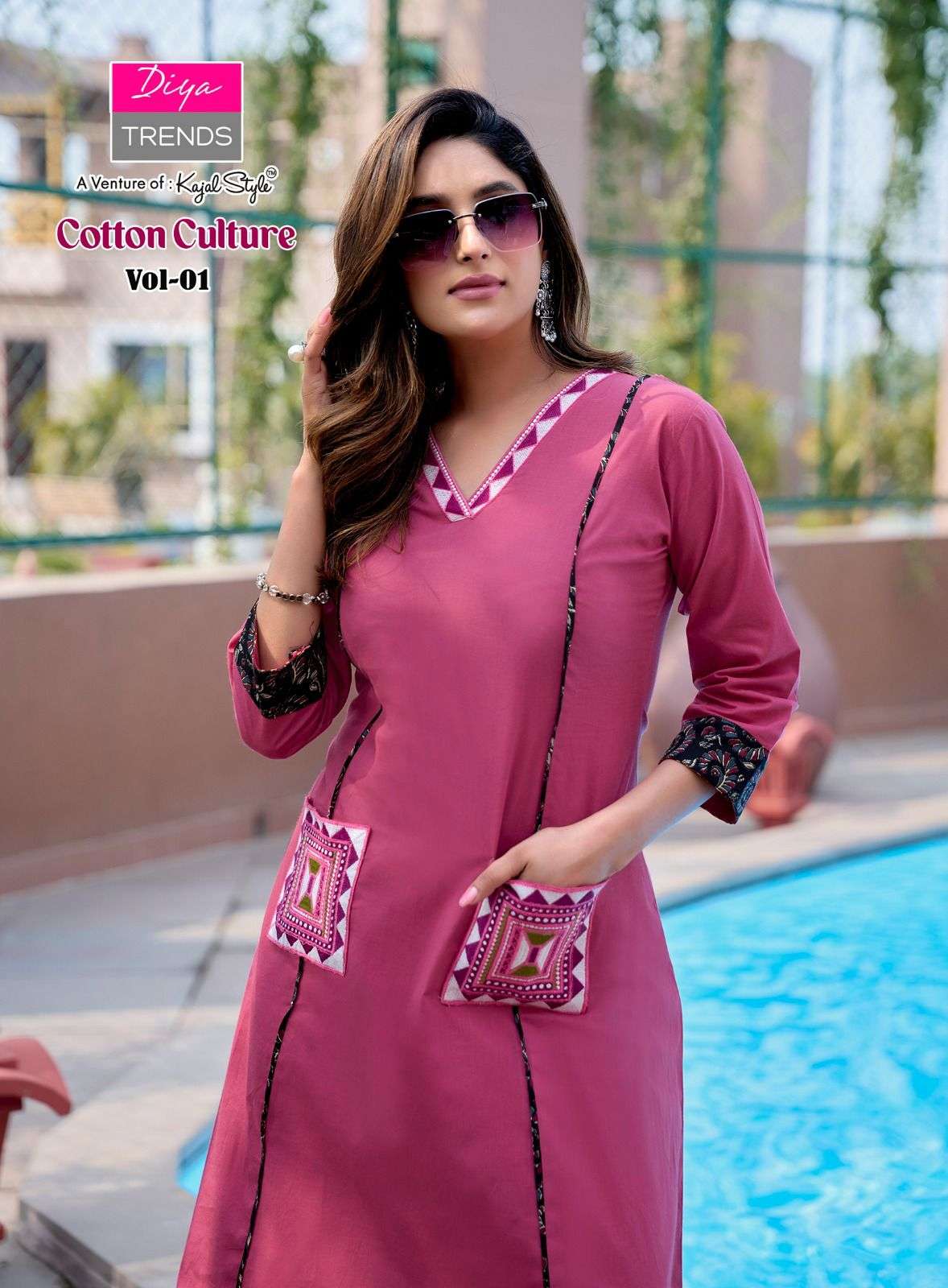 DIYA TRENDS COTTON CULTURE A LINE POCKET KURTI & PALAZZO WHO...
