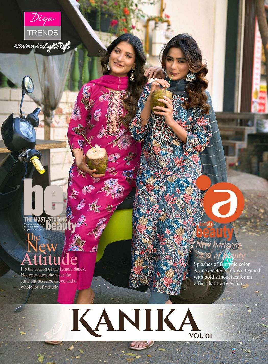 DIYA TRENDS KANIKAVOL 1 VERICAN PRINT STRAIGHT KURTI WITH PA...