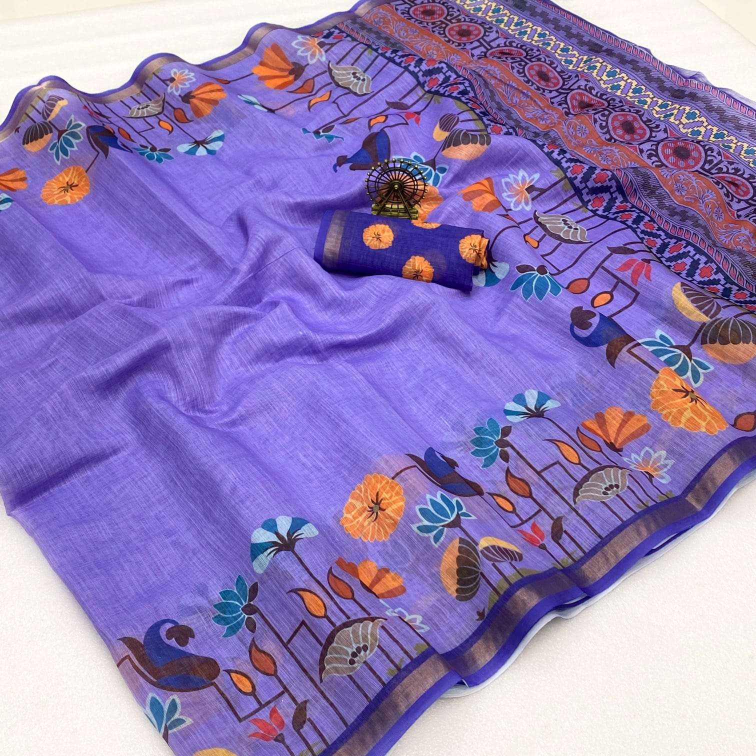 Duck Soft and original Linen cotton fabric with digital and ...