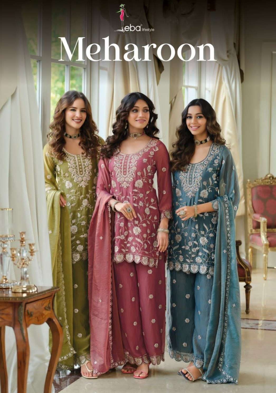 EBA LIFESTYLE MEHAROOM READYMADE HEAVY WORK SUIT FOR WOMEN S...