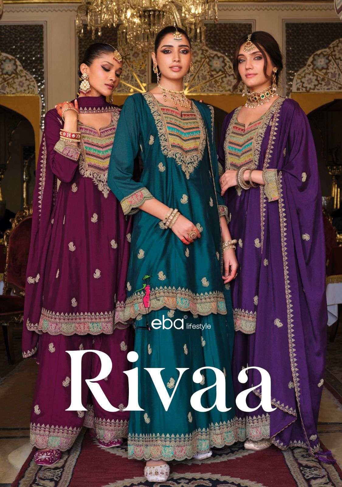 EBA LIFESTYLE RIVAA LUXURY COLLECTION CHINON EMBROIDERY SHAR...
